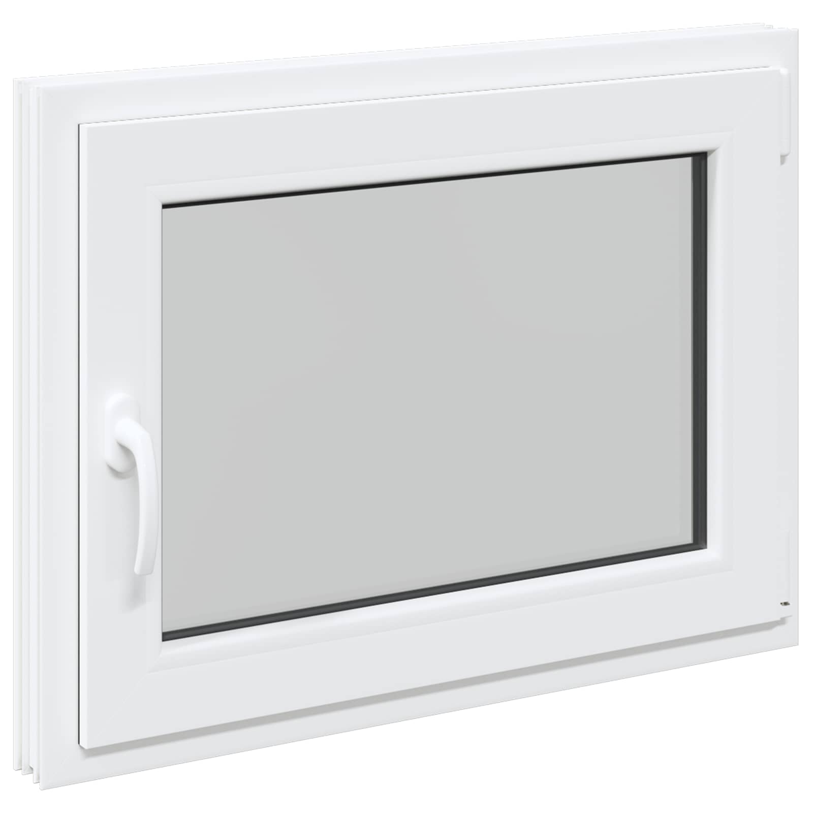 Prozor za podrum RISOR 80 x 50 cm PVC i staklo Bijela