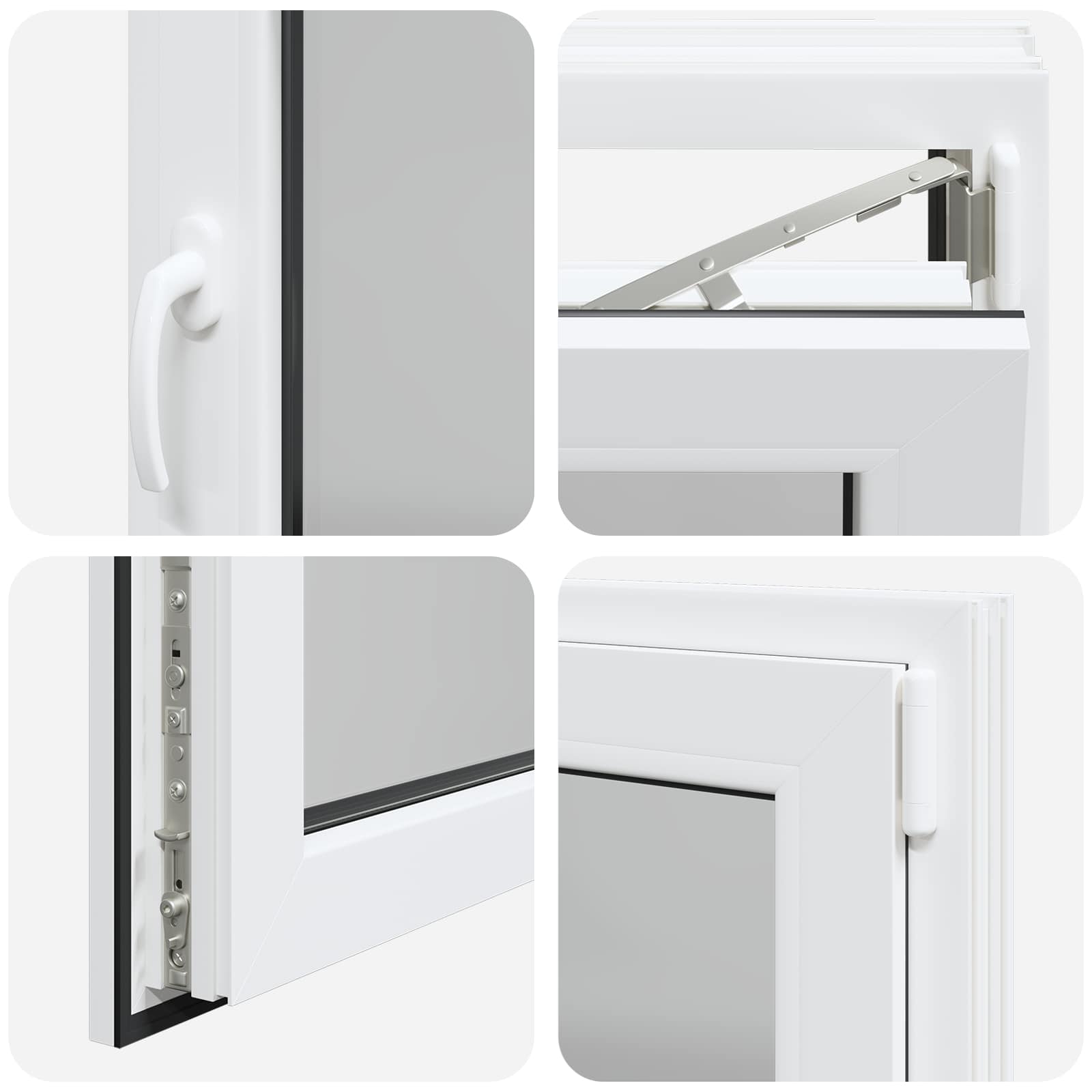 Prozor za podrum RISOR 80 x 60 cm PVC i staklo Bijela