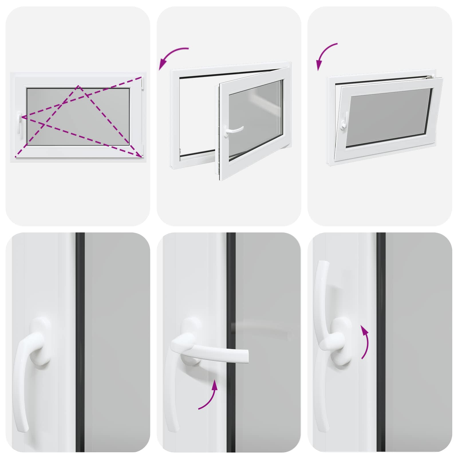 Prozor za podrum RISOR 90 x 50 cm PVC i staklo Bijela