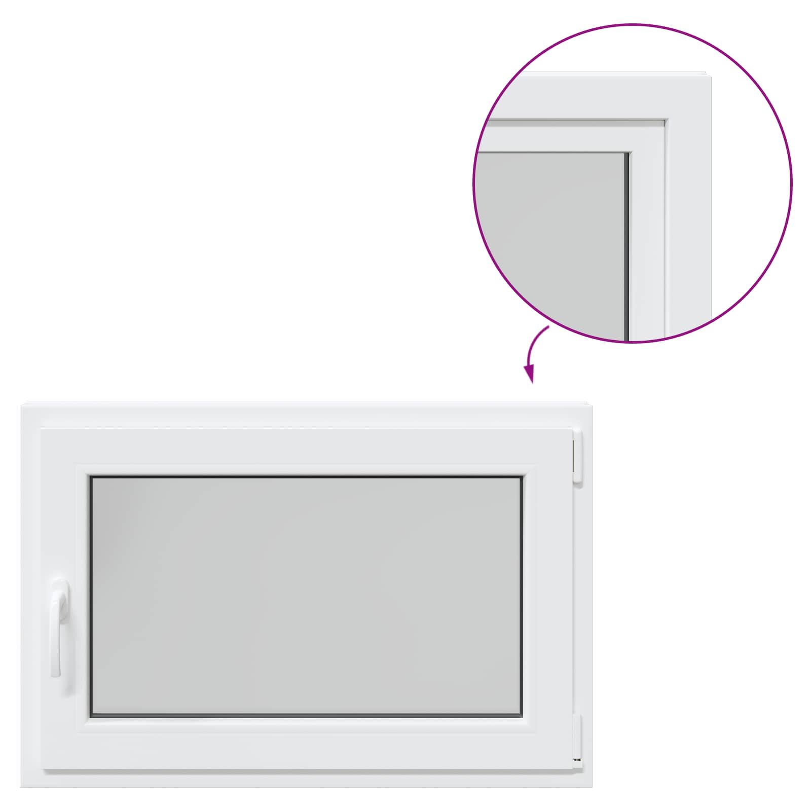 Prozor za podrum RISOR 90 x 60 cm PVC i staklo Bijela
