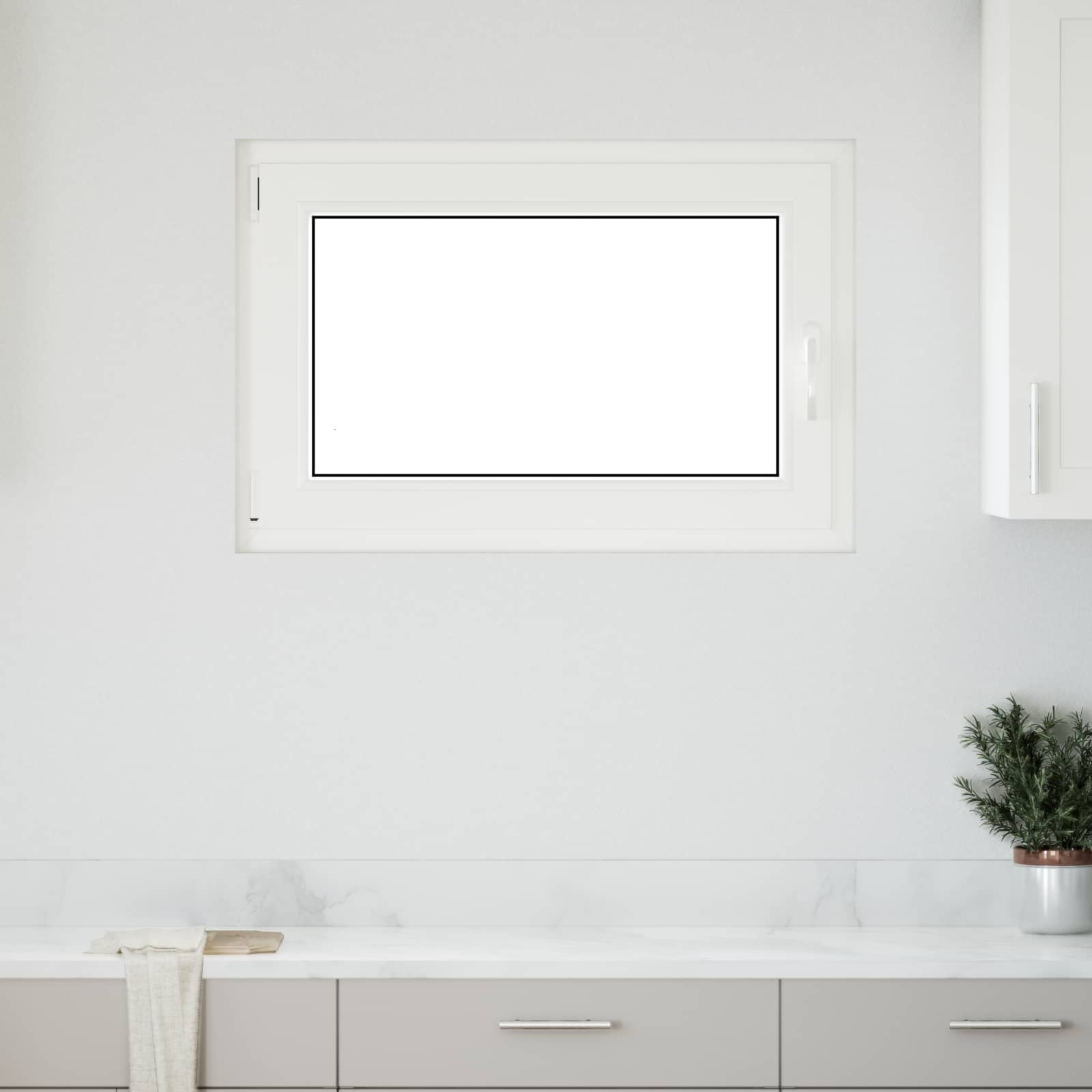 Prozor za podrum RISOR 100 x 50 cm PVC i staklo Bijela