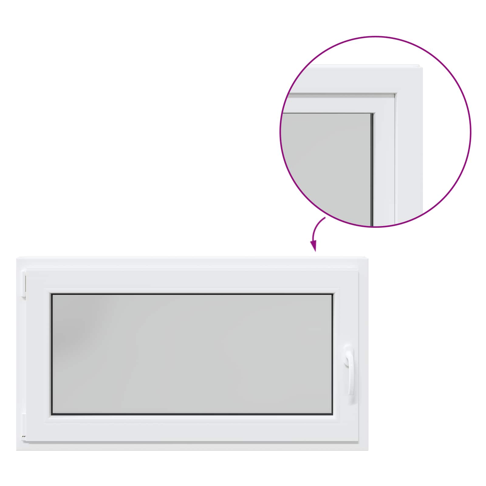 Prozor za podrum RISOR 110 x 50 cm PVC i staklo Bijela