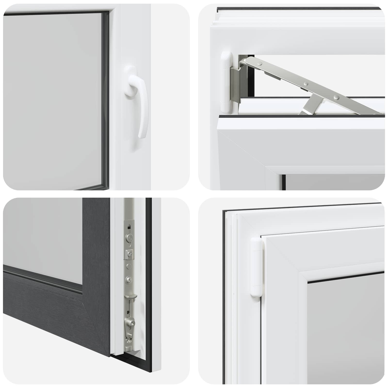 Prozor za podrum RISOR 80 x 50 cm PVC i staklo Antracit