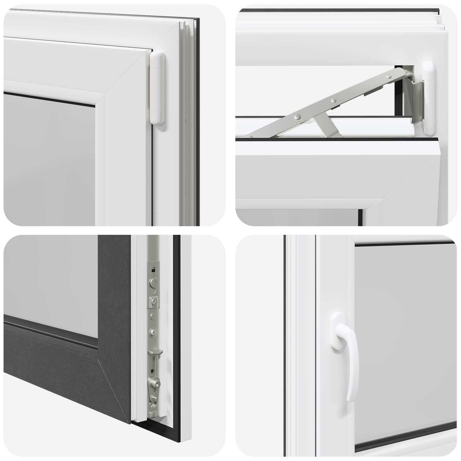 Prozor za podrum RISOR 80 x 60 cm PVC i staklo Antracit