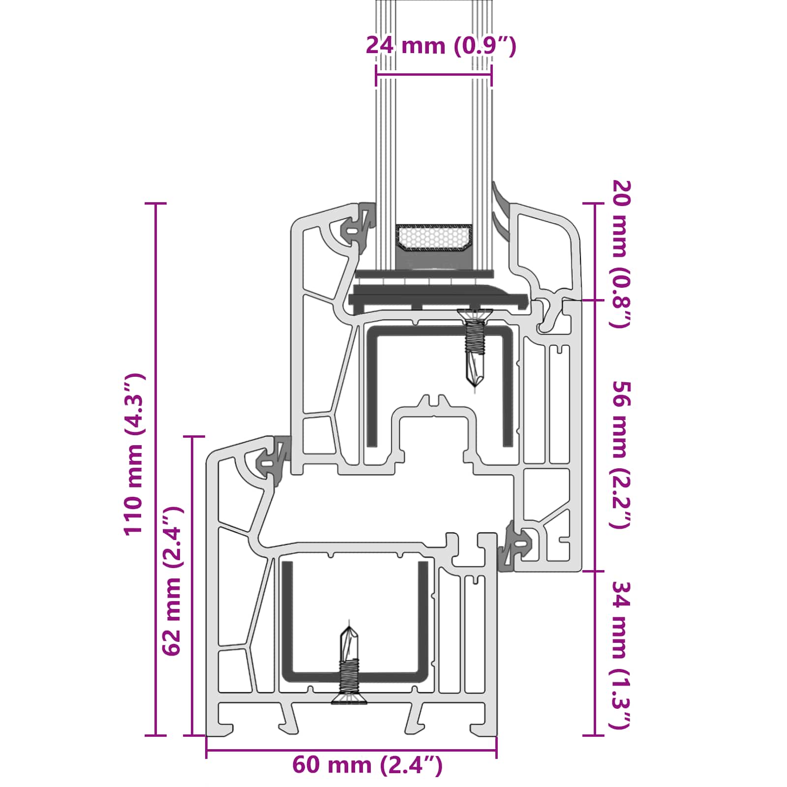 Prozor za podrum RISOR 80 x 70 cm PVC i staklo Antracit