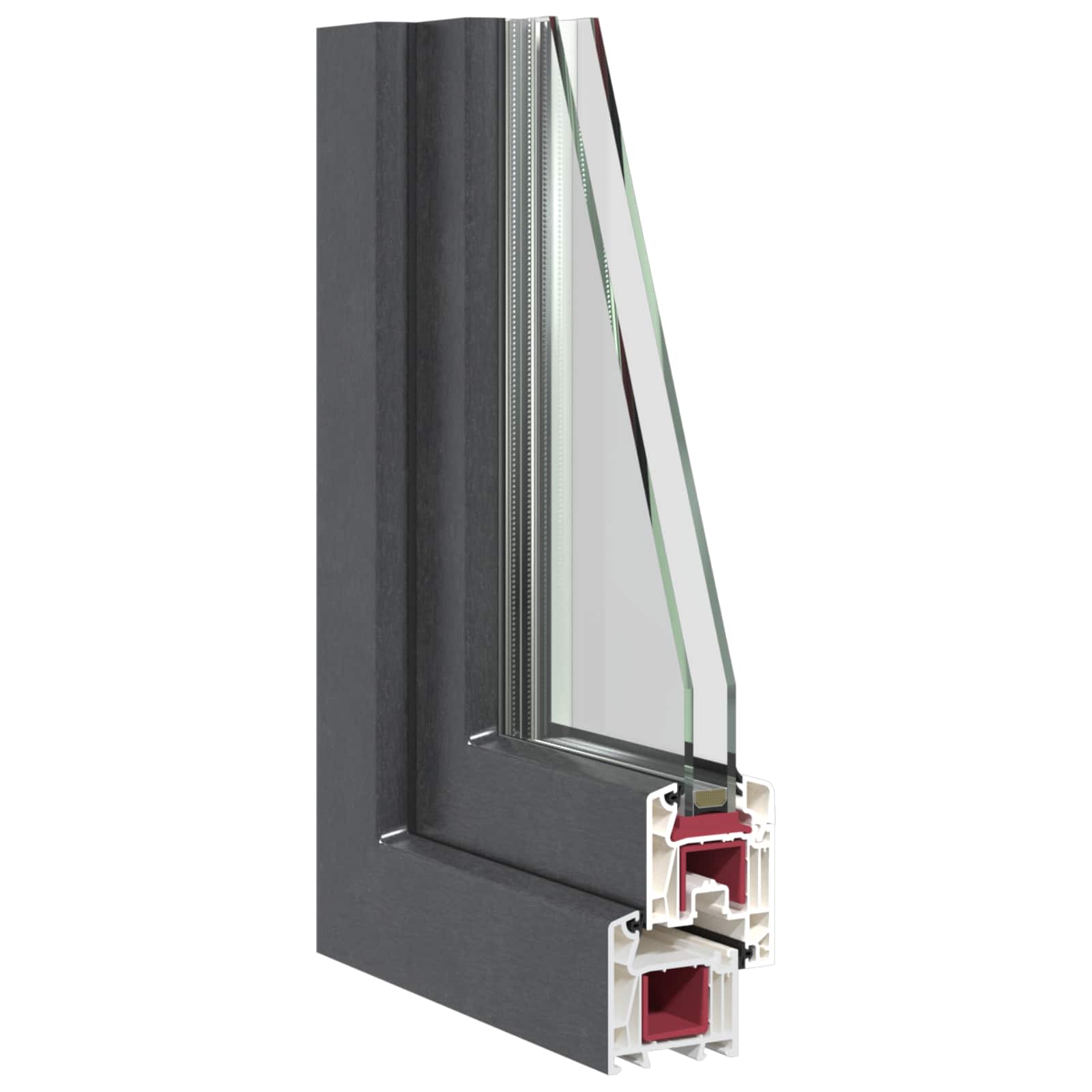 Prozor za podrum RISOR 90 x 50 cm PVC i staklo Antracit