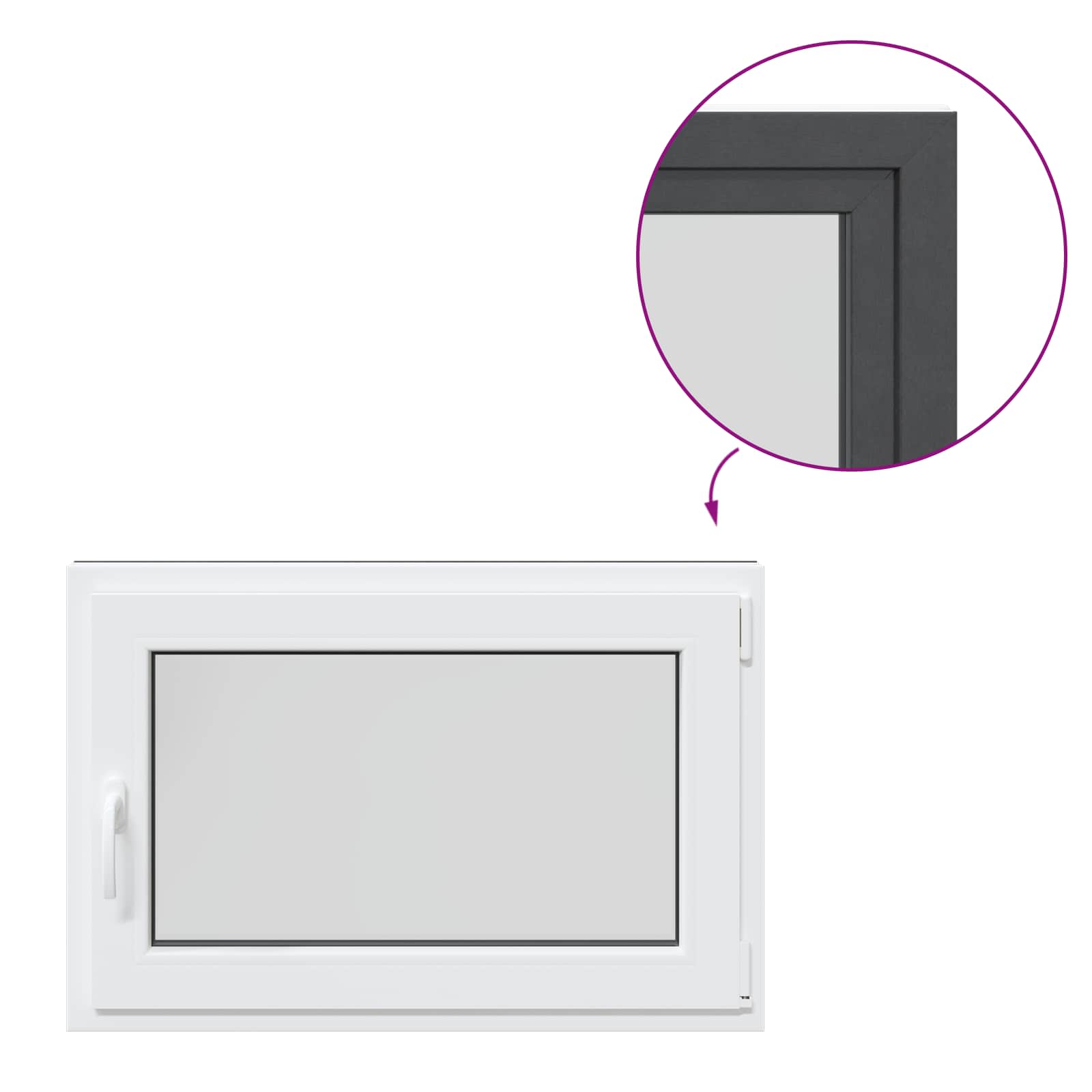 Prozor za podrum RISOR 90 x 60 cm PVC i staklo Antracit