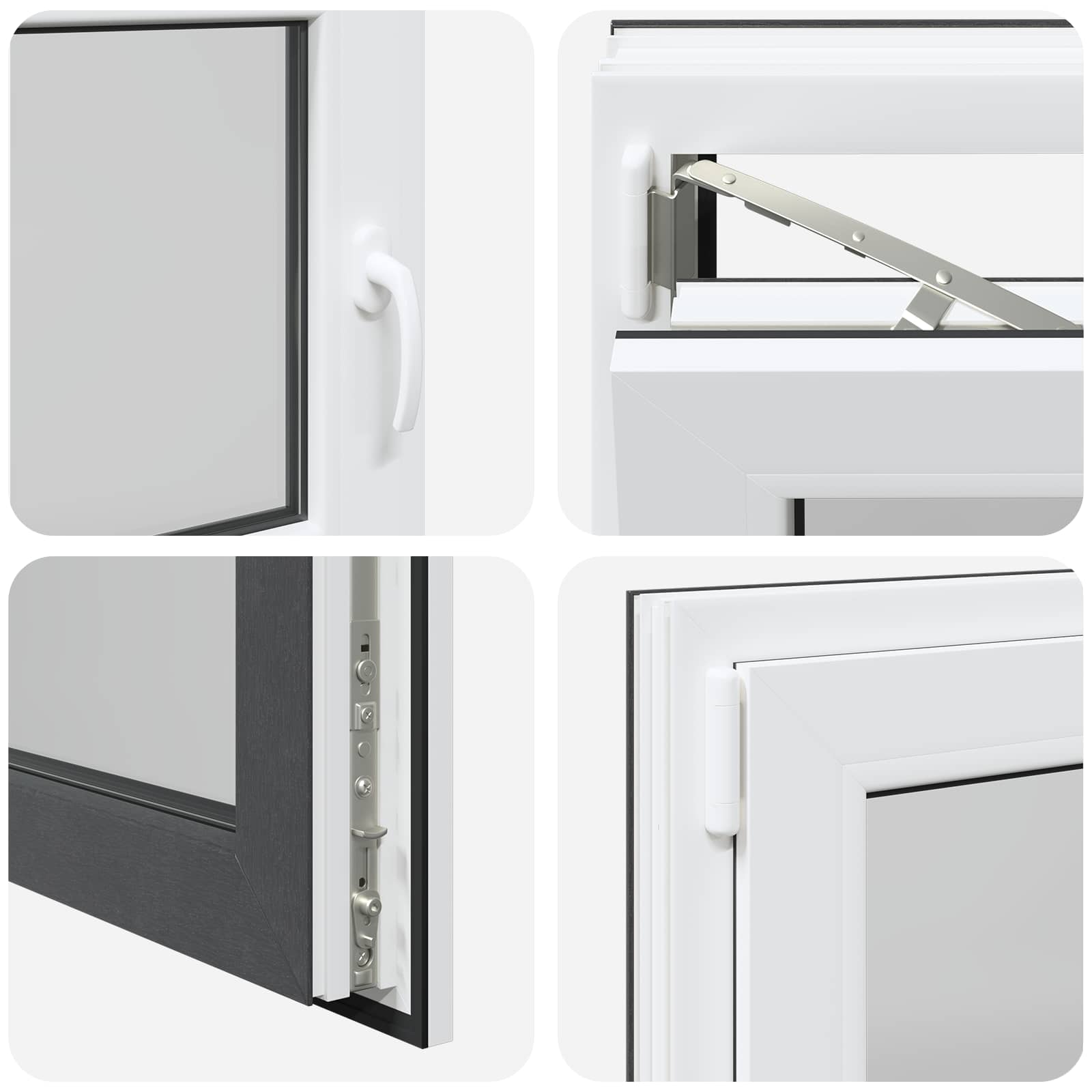 Prozor za podrum RISOR 90 x 70 cm PVC i staklo Antracit