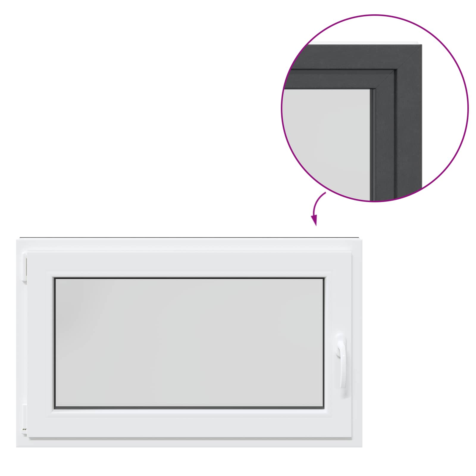 Prozor za podrum RISOR 100 x 60 cm PVC i staklo Antracit