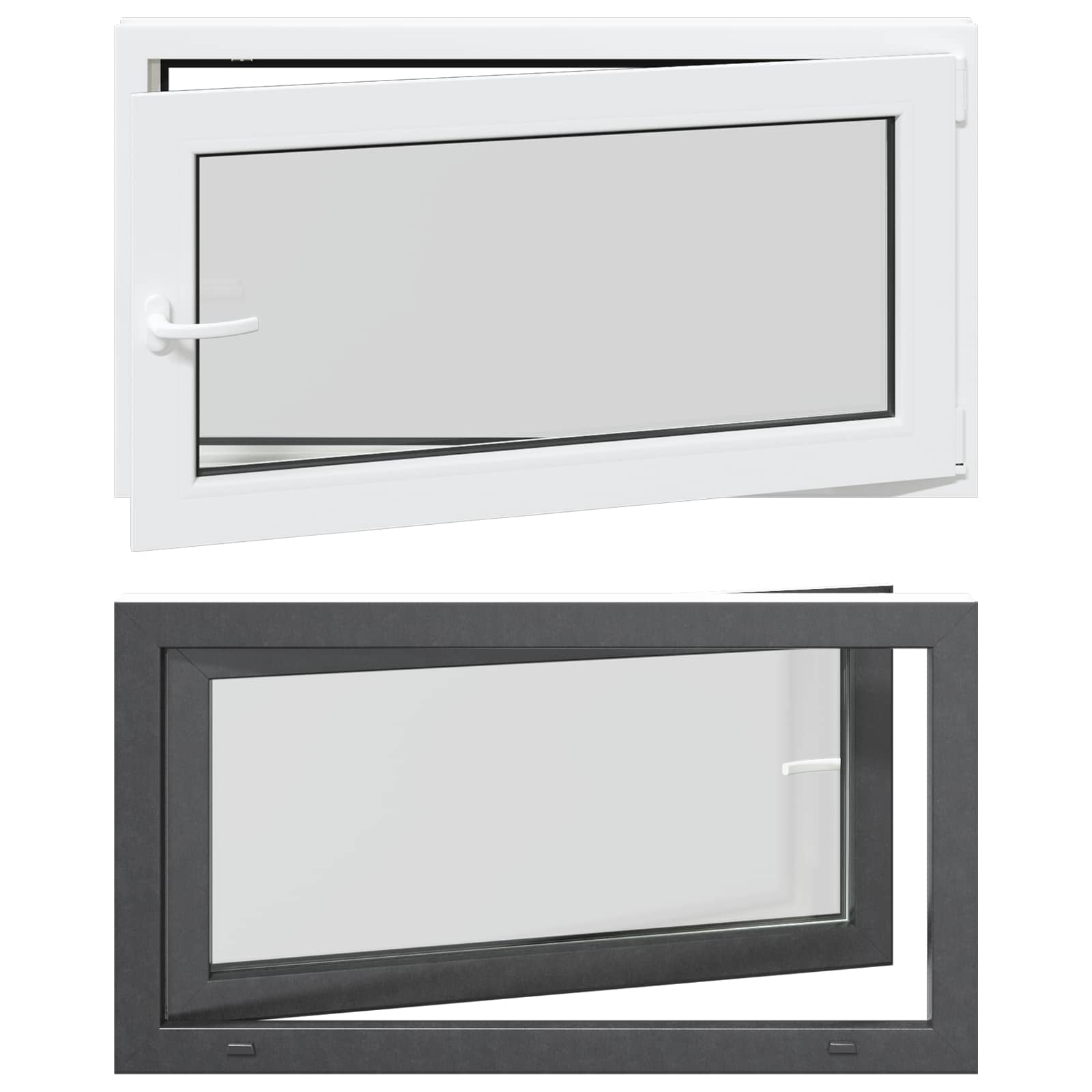 Prozor za podrum RISOR 110 x 50 cm PVC i staklo Antracit
