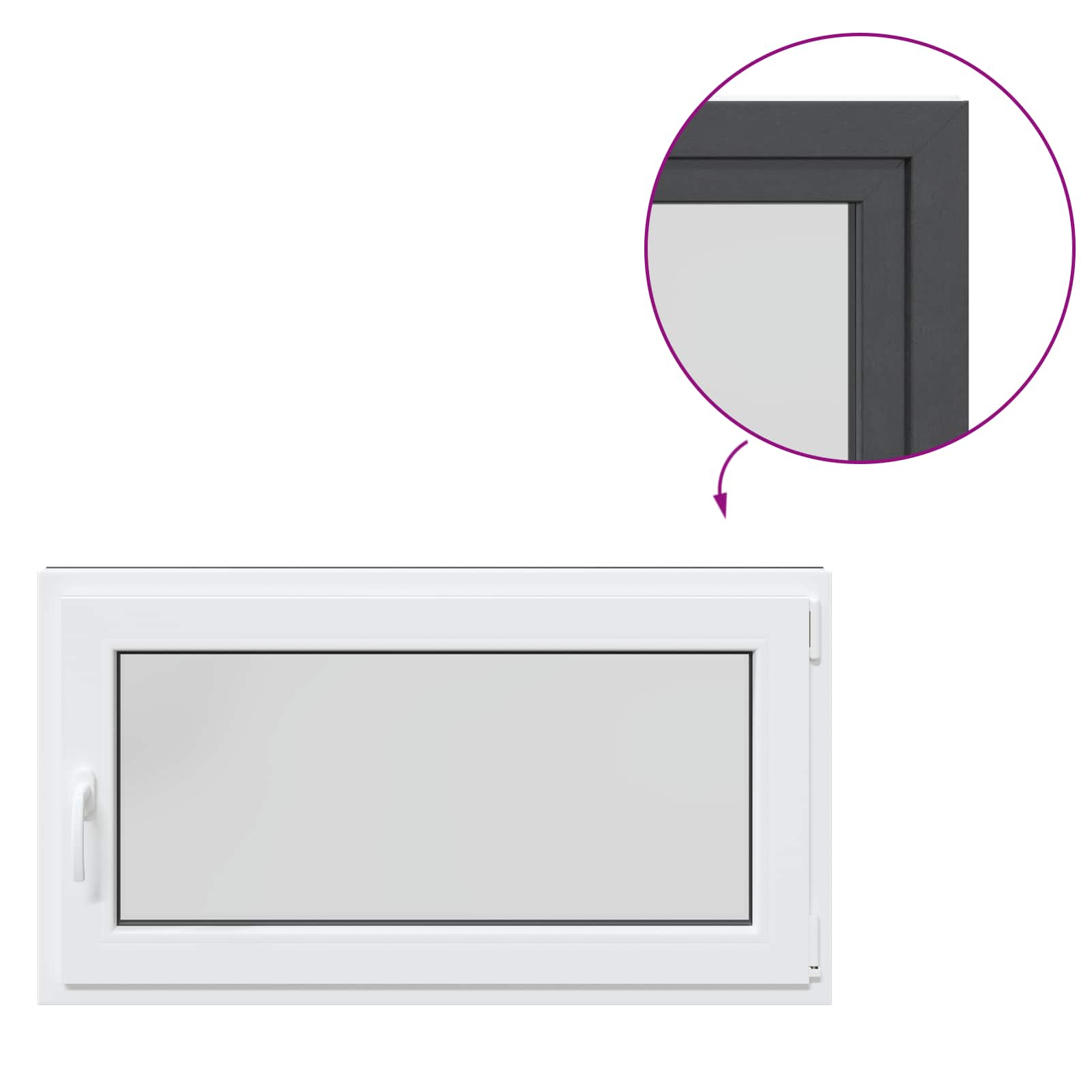 Prozor za podrum RISOR 110 x 60 cm PVC i staklo Antracit