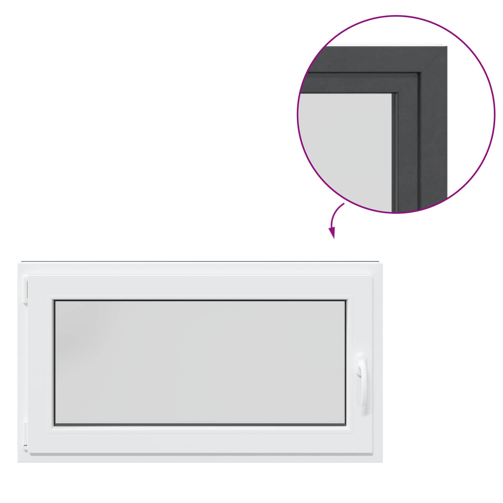 Prozor za podrum RISOR 110 x 60 cm PVC i staklo Antracit