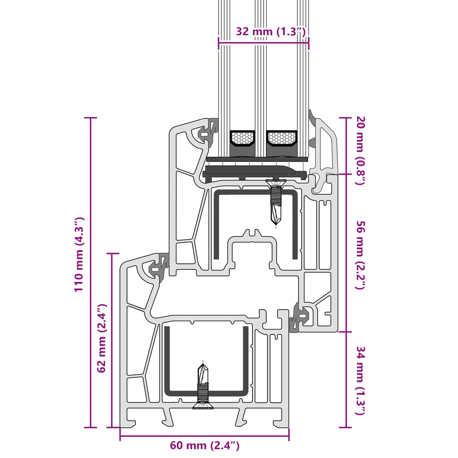 Prozor za podrum RISOR 50 x 75 cm PVC i staklo Antracit