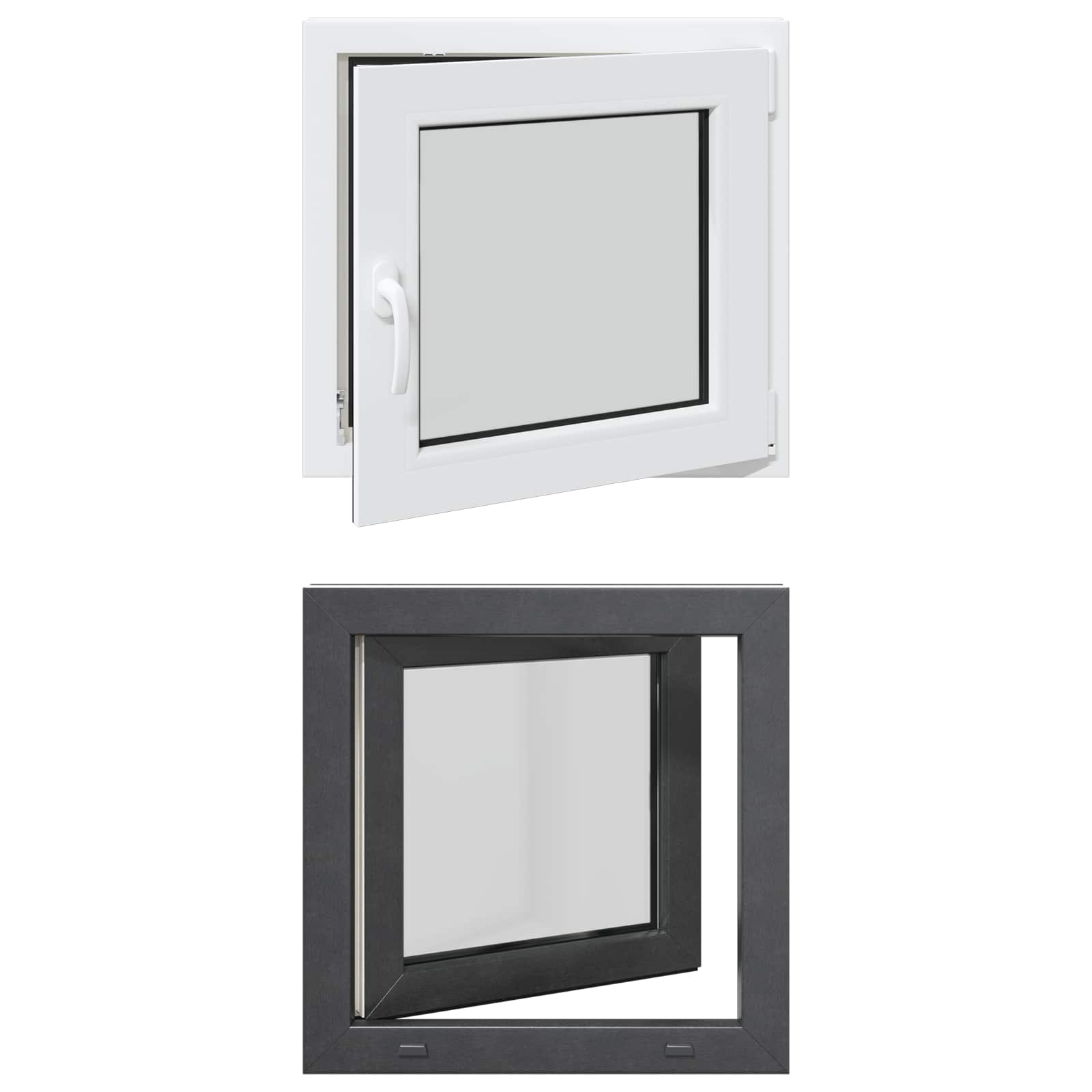 Prozor za podrum RISOR 60 x 60 cm PVC i staklo Antracit
