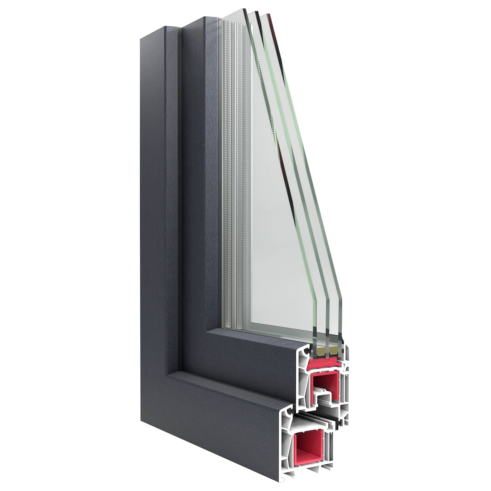 Prozor za podrum RISOR 60 x 80 cm PVC i staklo Antracit