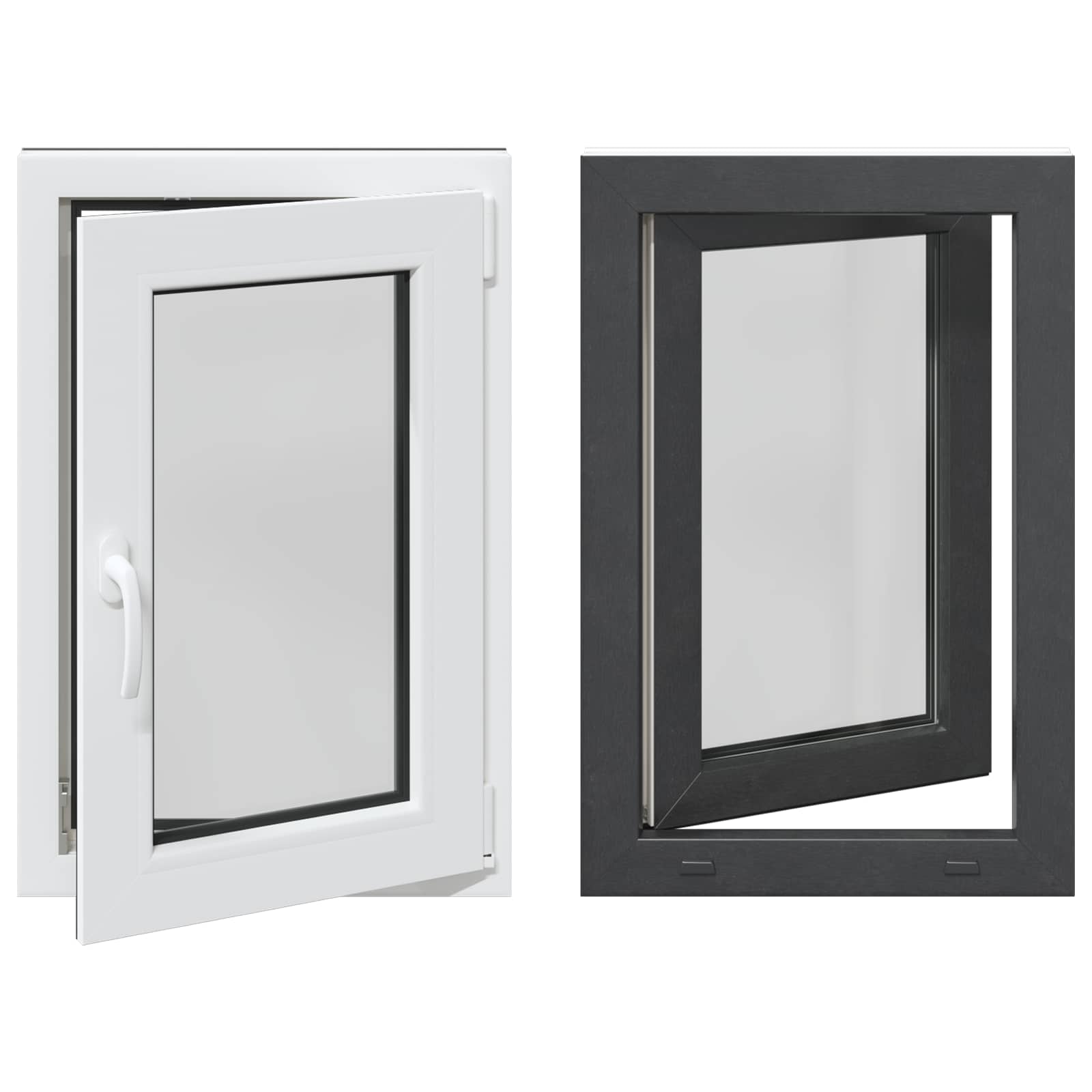 Prozor za podrum RISOR 60 x 80 cm PVC i staklo Antracit