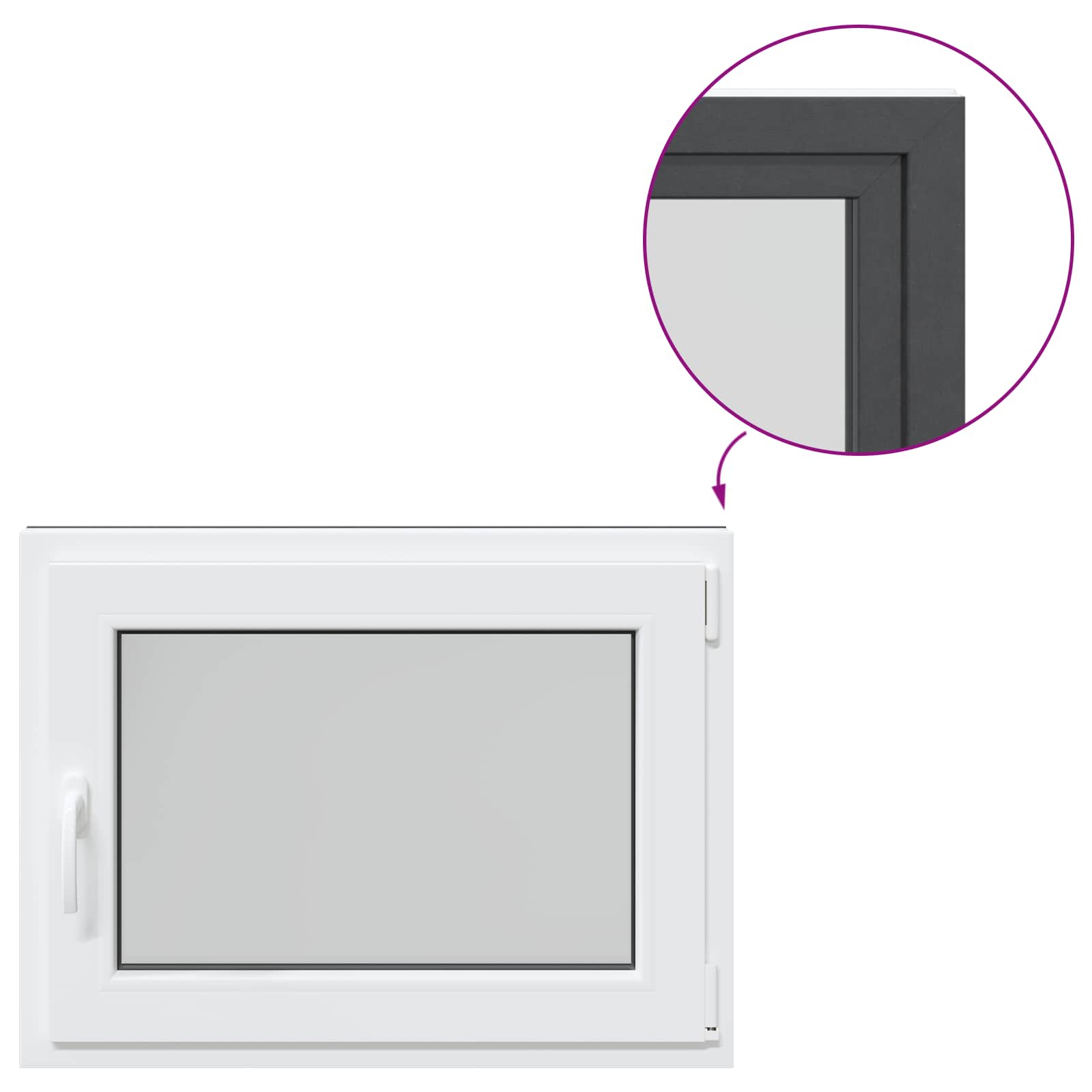 Prozor za podrum RISOR 60 x 100 cm PVC i staklo Antracit