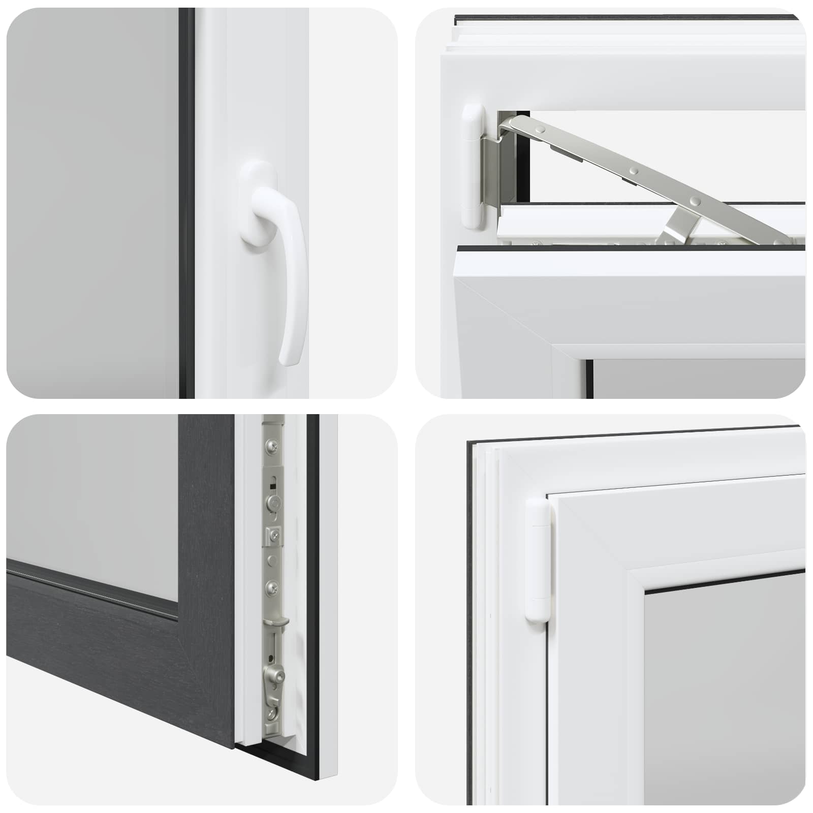 Prozor za podrum RISOR 80 x 70 cm PVC i staklo Antracit