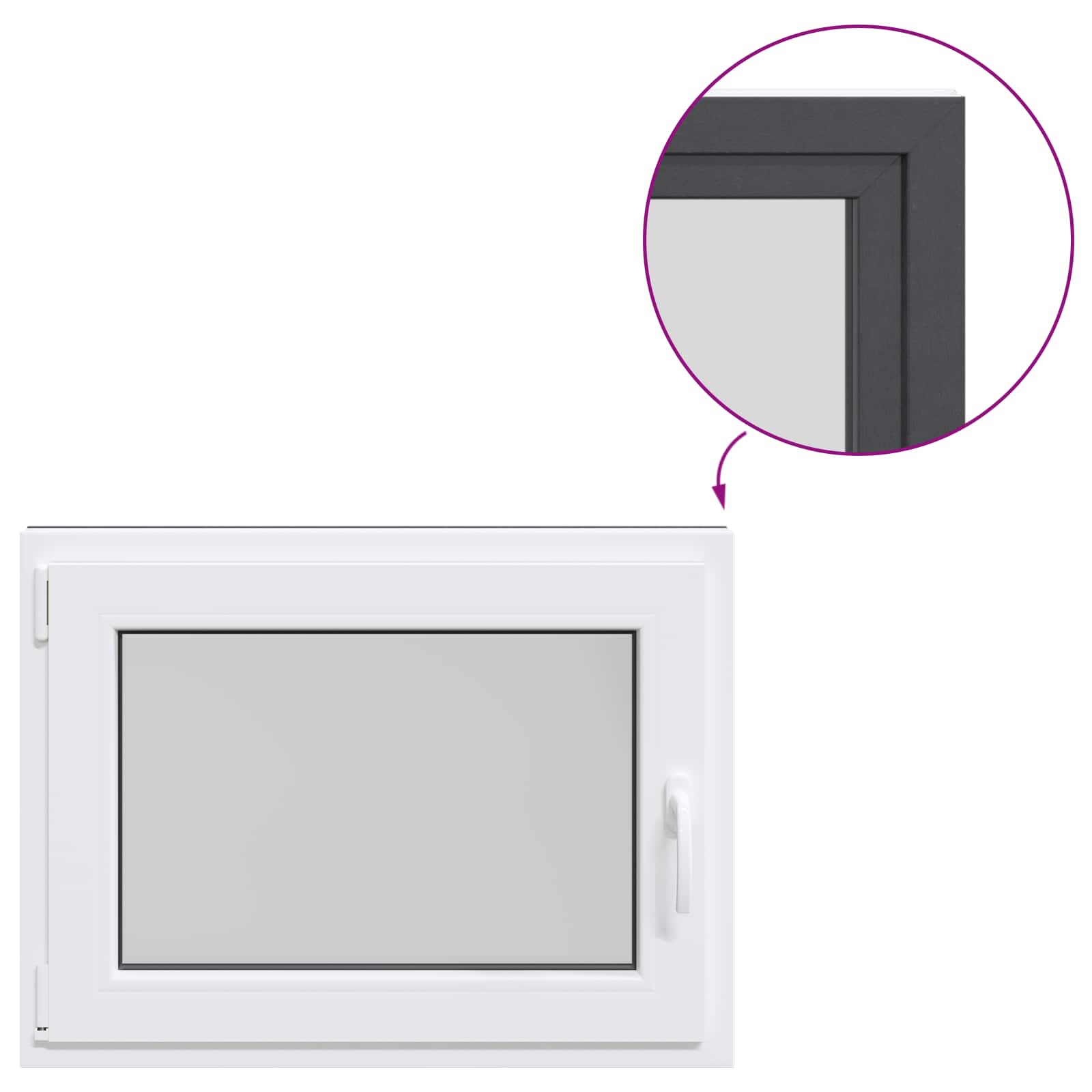 Prozor za podrum RISOR 80 x 70 cm PVC i staklo Antracit