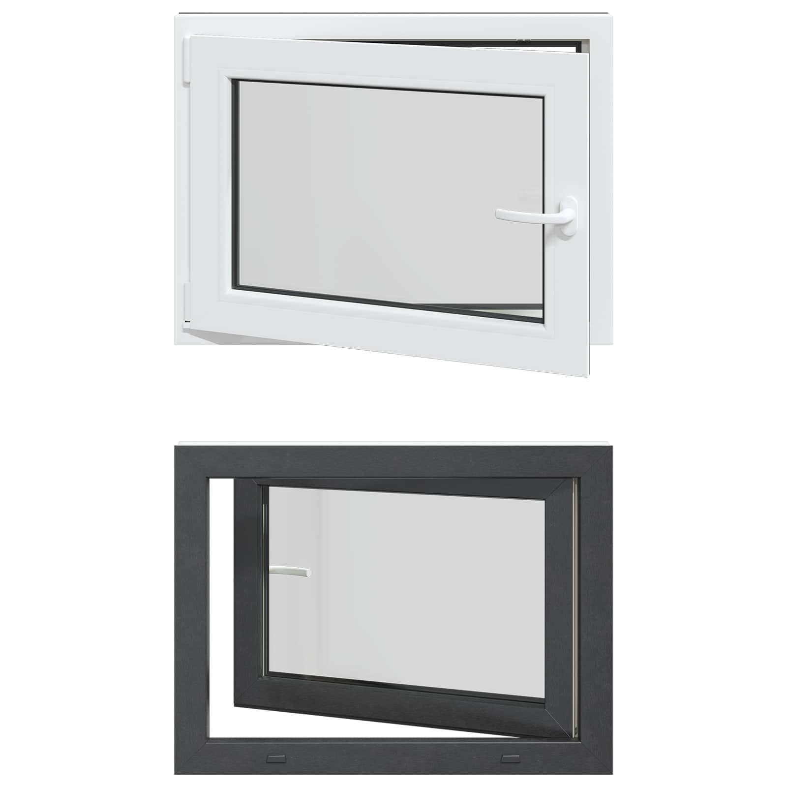 Prozor za podrum RISOR 80 x 70 cm PVC i staklo Antracit