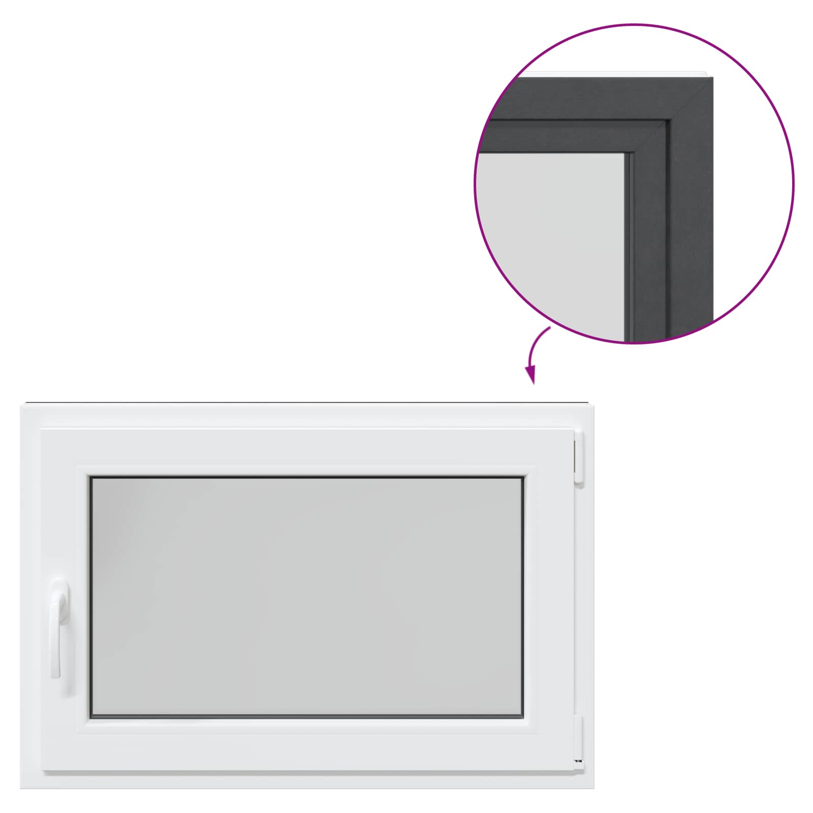 Prozor za podrum RISOR 90 x 60 cm PVC i staklo Antracit