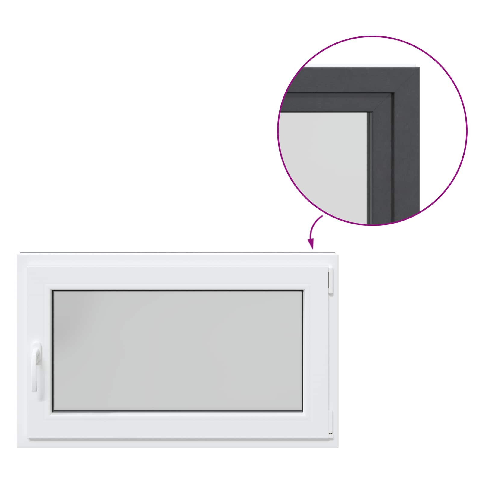 Prozor za podrum RISOR 100 x 60 cm PVC i staklo Antracit