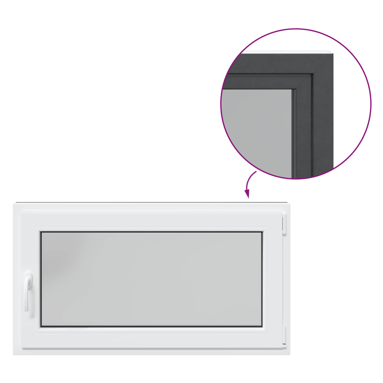 Prozor za podrum RISOR 110 x 50 cm PVC i staklo Antracit