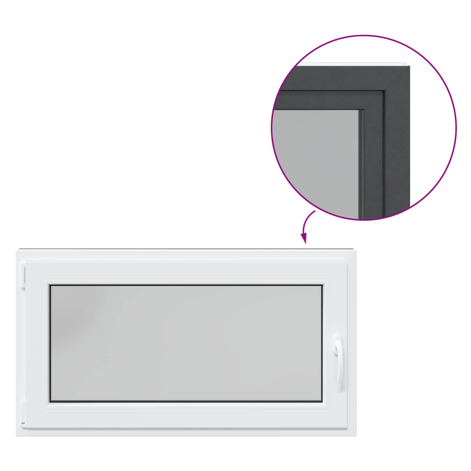 Prozor za podrum RISOR 110 x 50 cm PVC i staklo Antracit