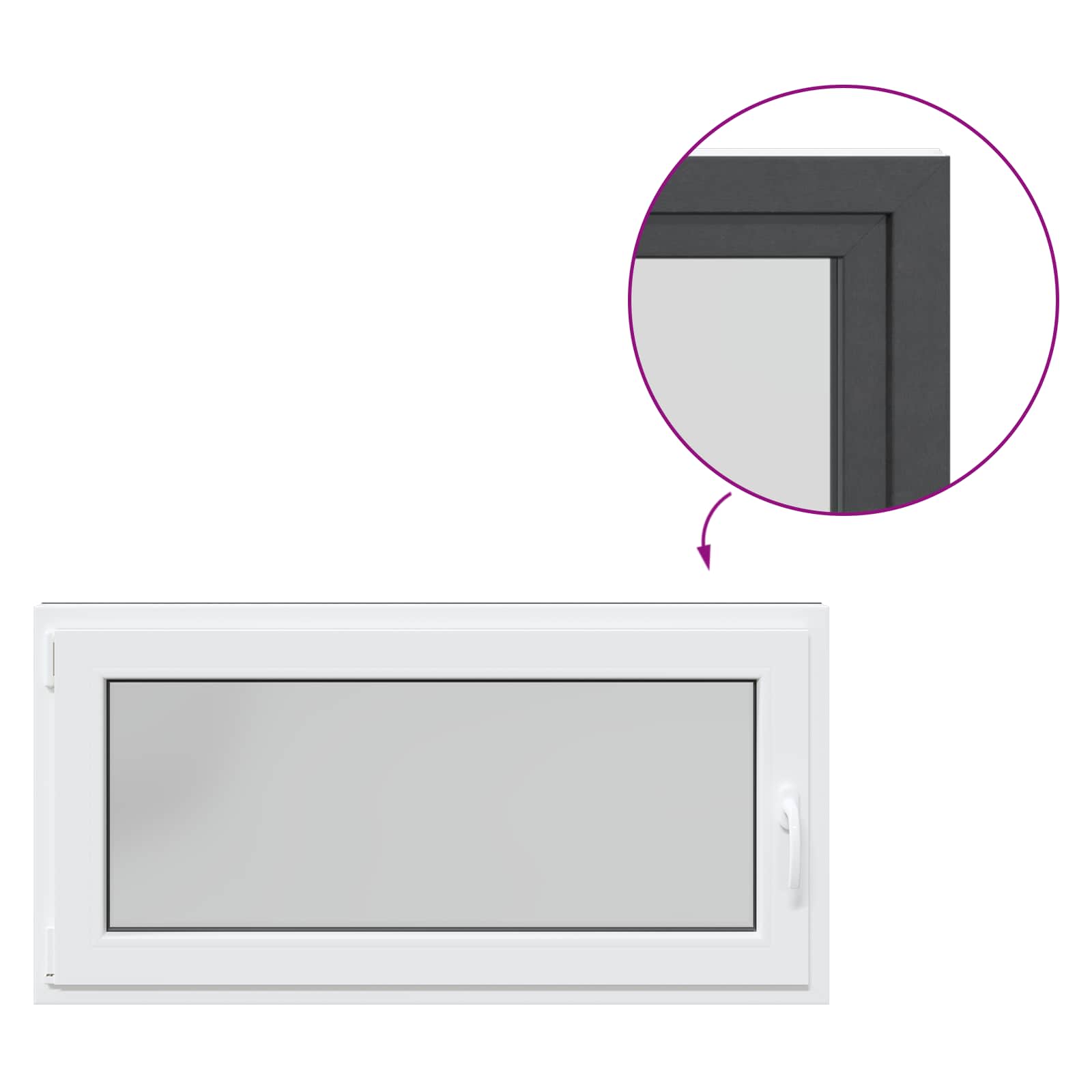 Prozor za podrum RISOR 120 x 60 cm PVC i staklo Antracit