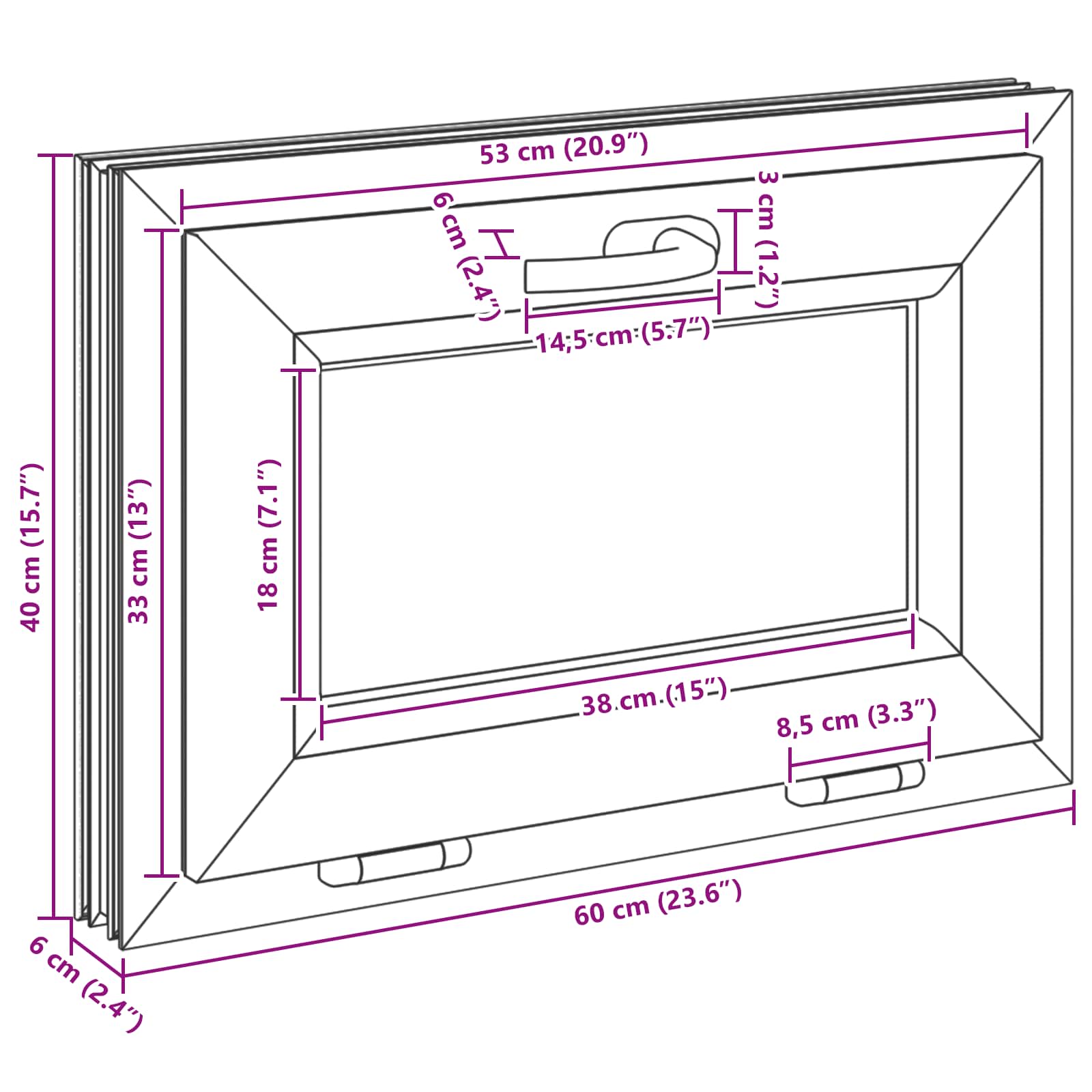 Prozor za podrum RISOR 60 x 40 cm PVC i staklo Antracit