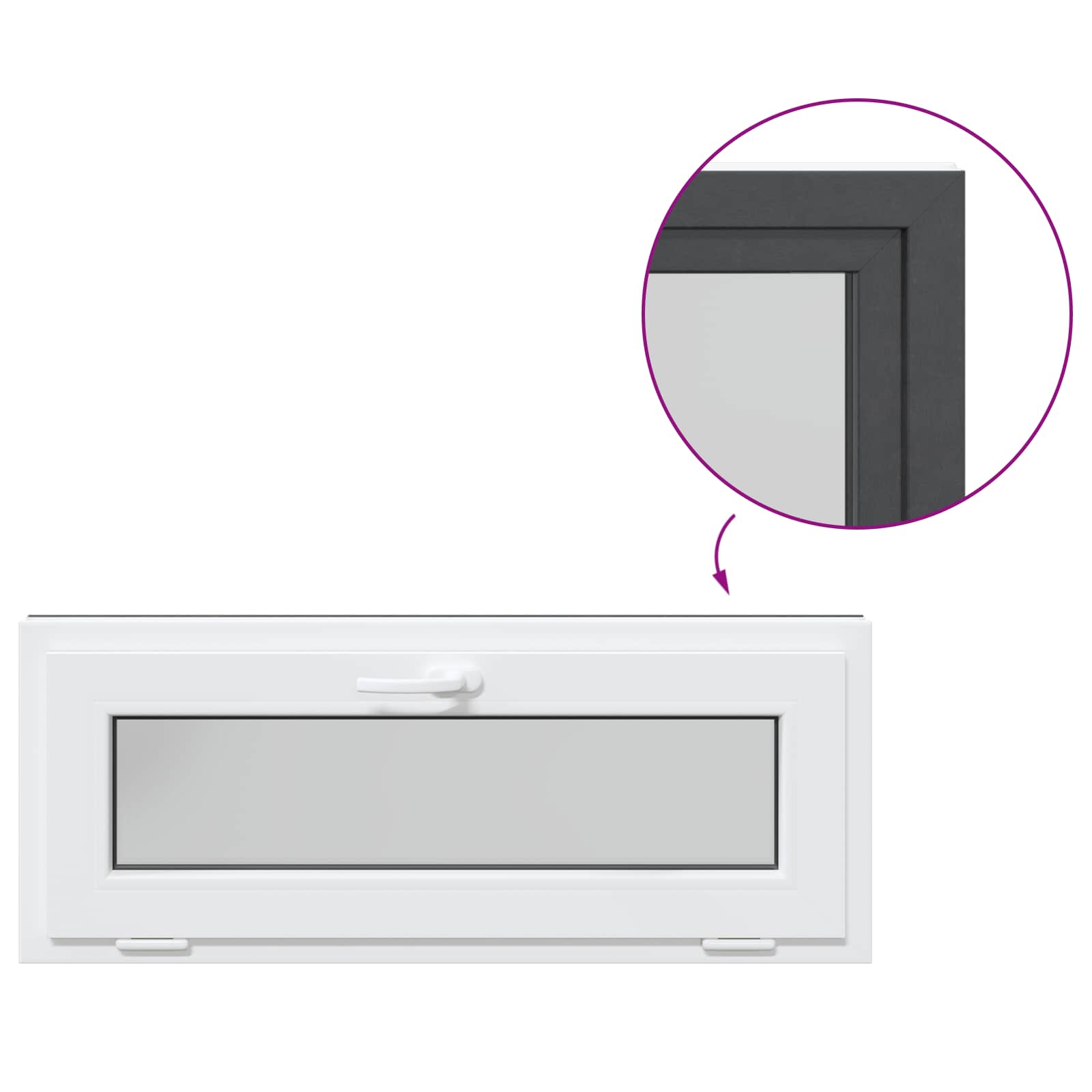 Prozor za podrum RISOR 110 x 40 cm PVC i staklo Antracit