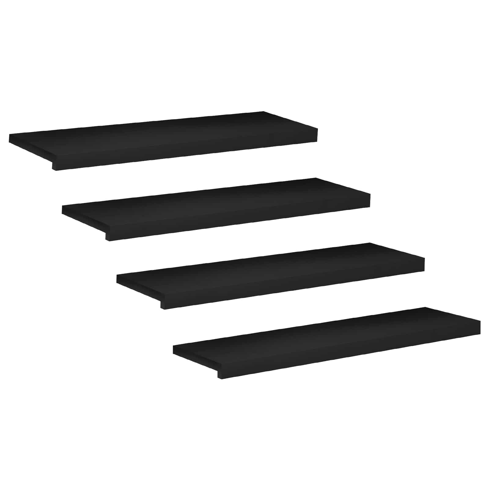 Step treads 4 kom. 90 x 25 x 2 cm Crna Čvrsto drvo bukve