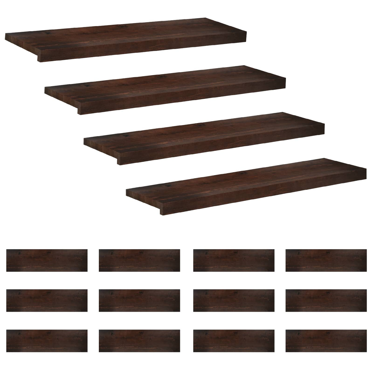 Step treads 16 kom. 90 x 25 x 2 cm Tamno smeđa