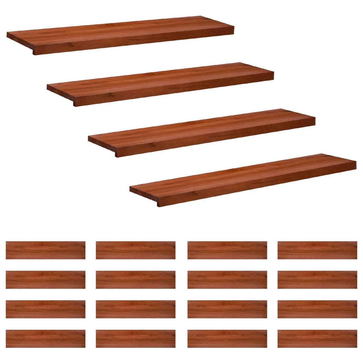 Step treads 20 kom. 110 x 25 x 2 cm Smeđa Čvrsto drvo bukve