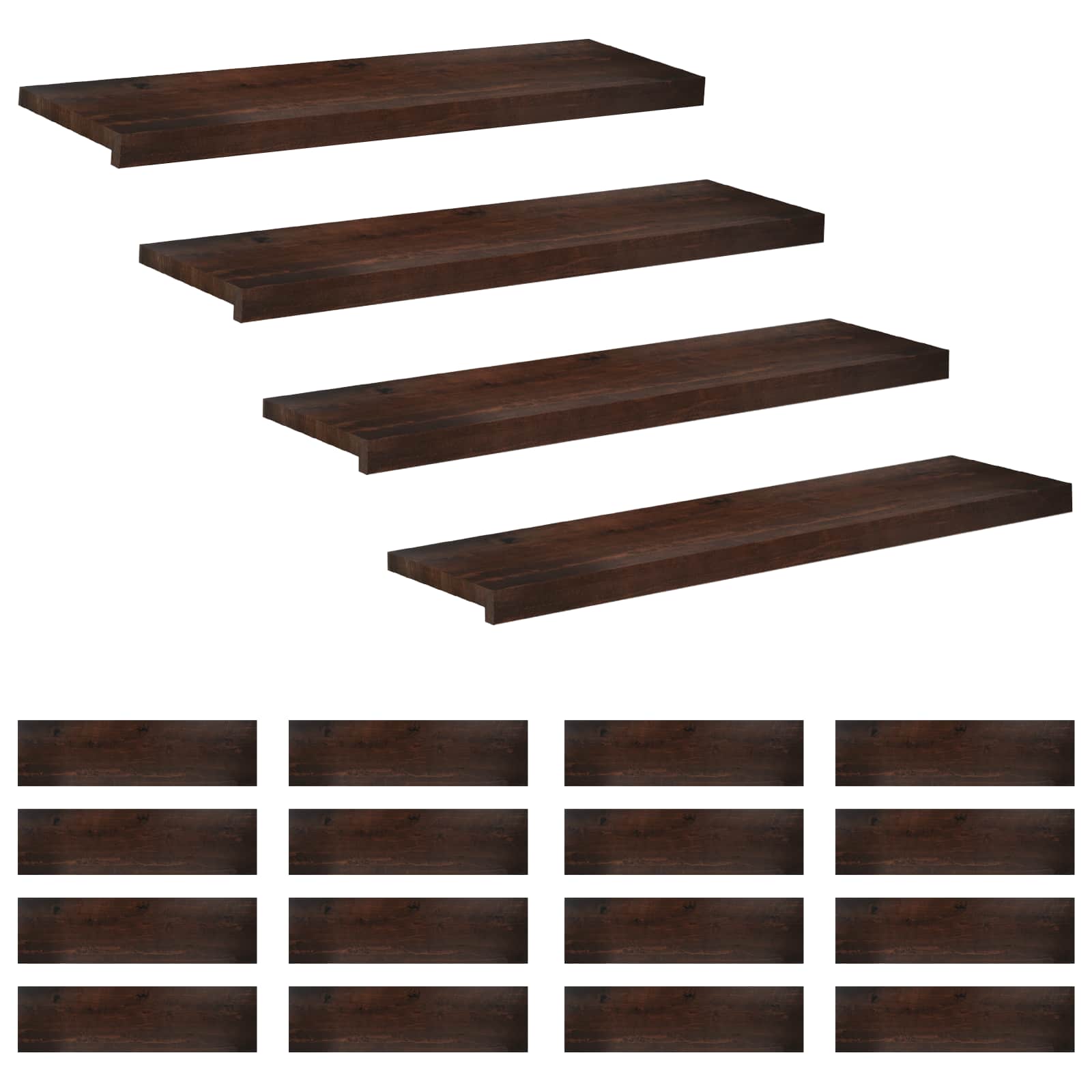 Step treads 20 kom. 100 x 25 x 2 cm Tamno smeđa