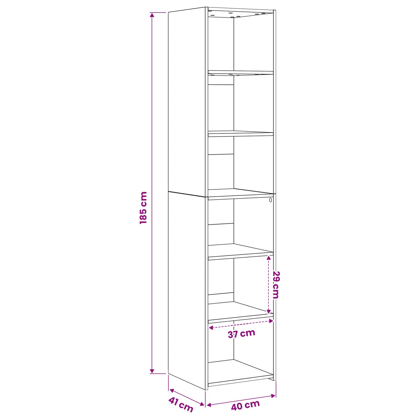 Kreveta Crni hrast 40 x 41 x 185 cm Konstruirano drvo