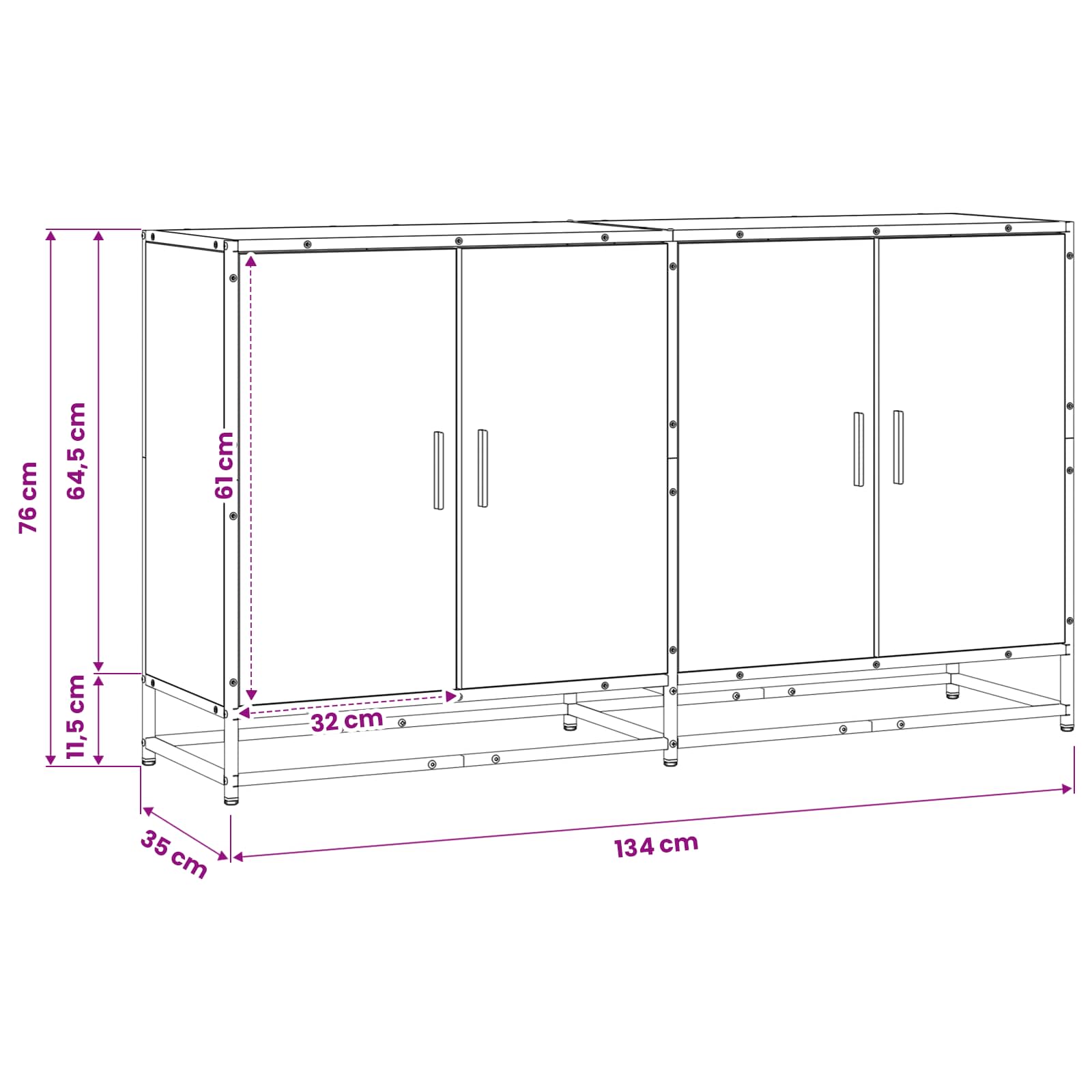 Kreveta Crni hrast 134 x 35 x 76 cm Konstruirano drvo