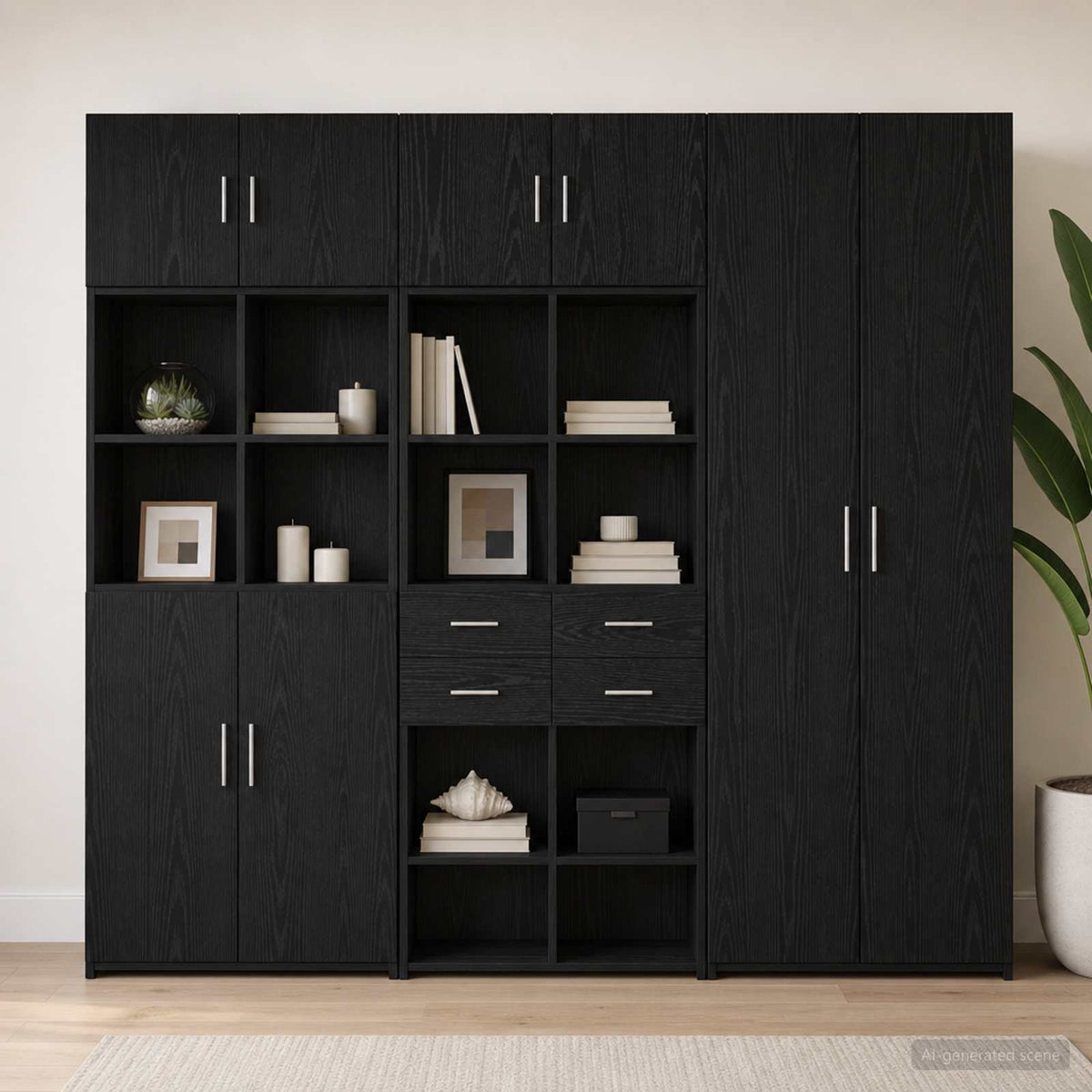 Ormar sa policama Crni hrast 70 x 42,5 x 225 cm