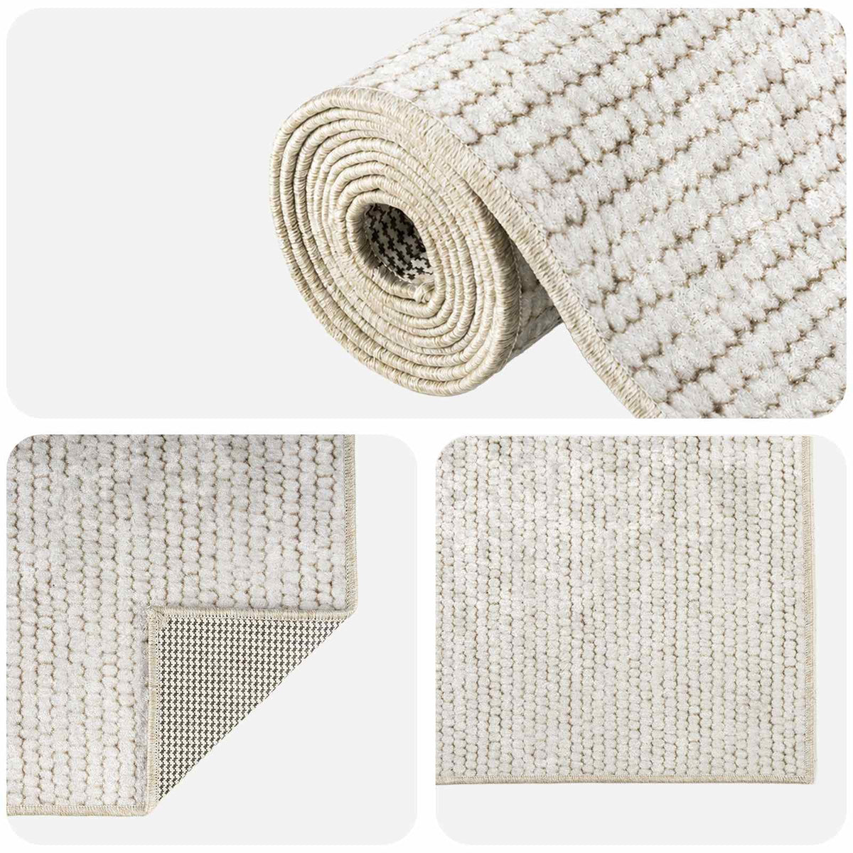 Tepih Krem 50 x 300 cm 100% poliester 3 mm Mogu se prati