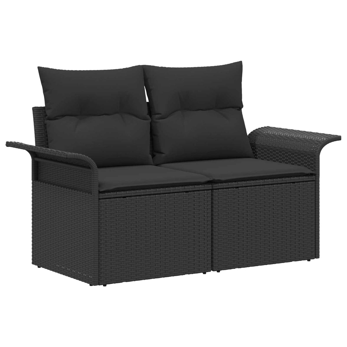 Set sofe 6 kom. Crna Poli Rattan i čelik