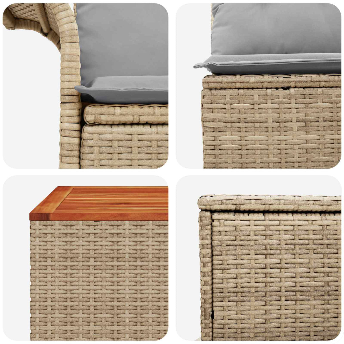Set sofe 6 pcs 4-Broj sjedala Bež i svijetlo siva
