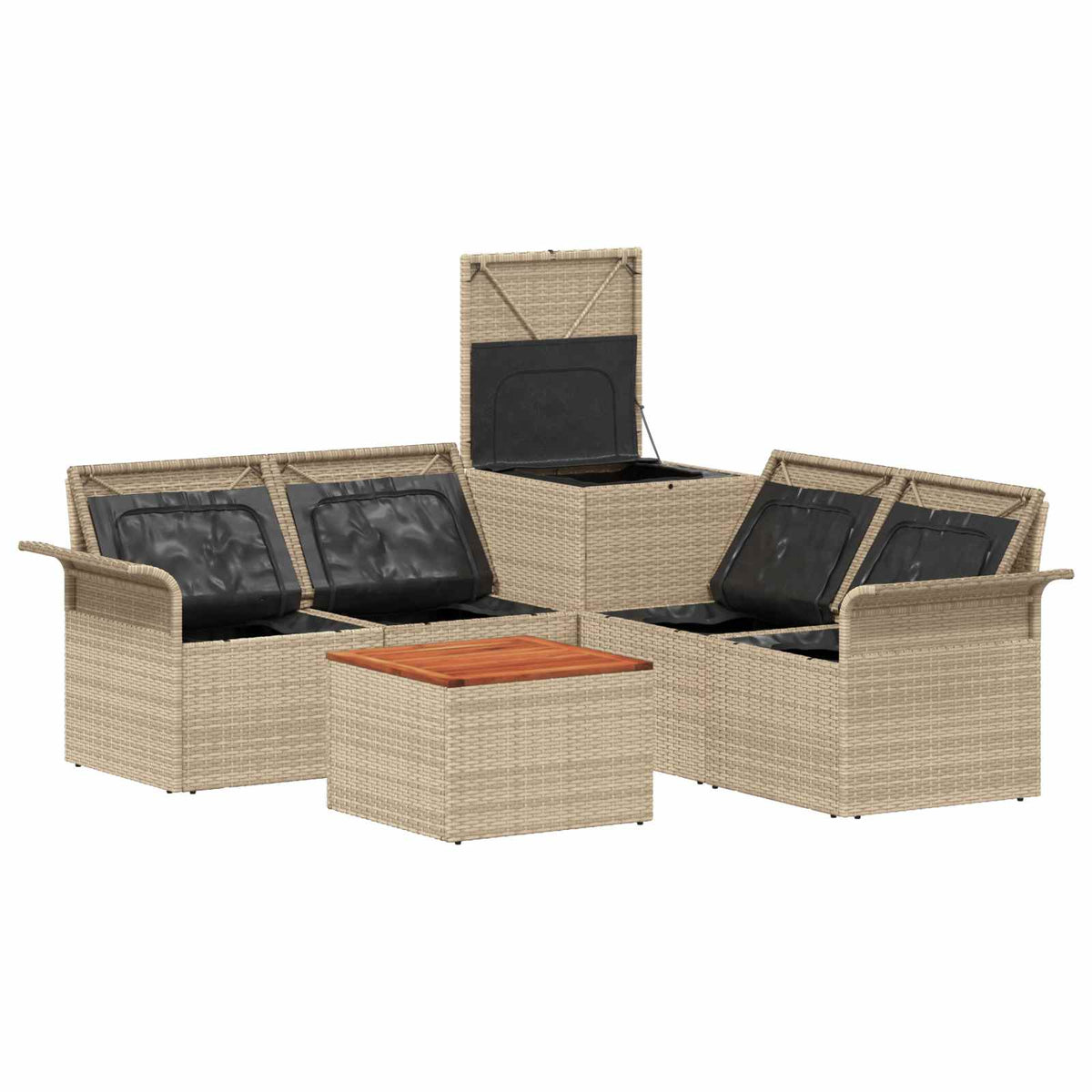 Set sofe 6 pcs 4-Broj sjedala Bež i svijetlo siva