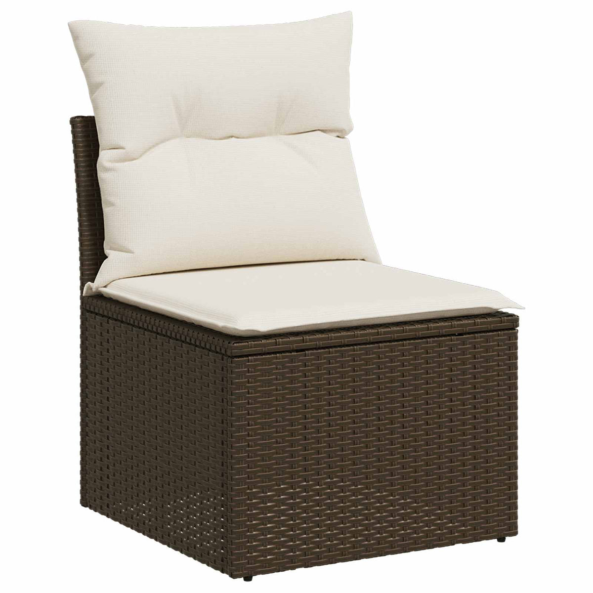 Set sofe 6 kom. Smeđa i krem bijela Poli Rattan i čelik