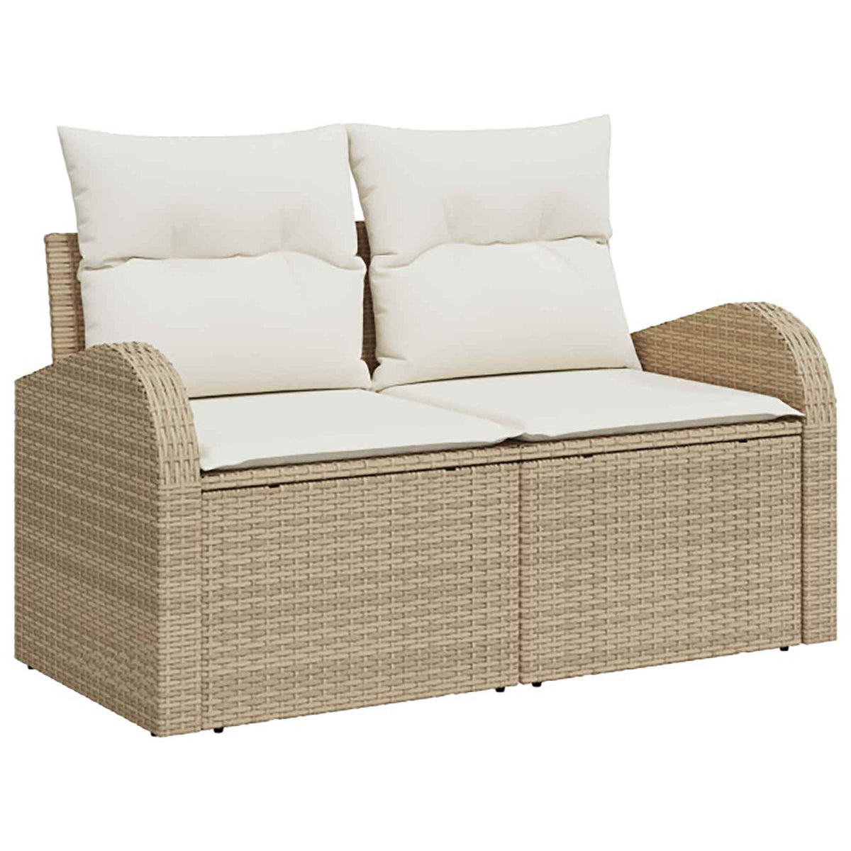 Set sofe 6 kom. Bež i krem bijela Poli Rattan i čelik