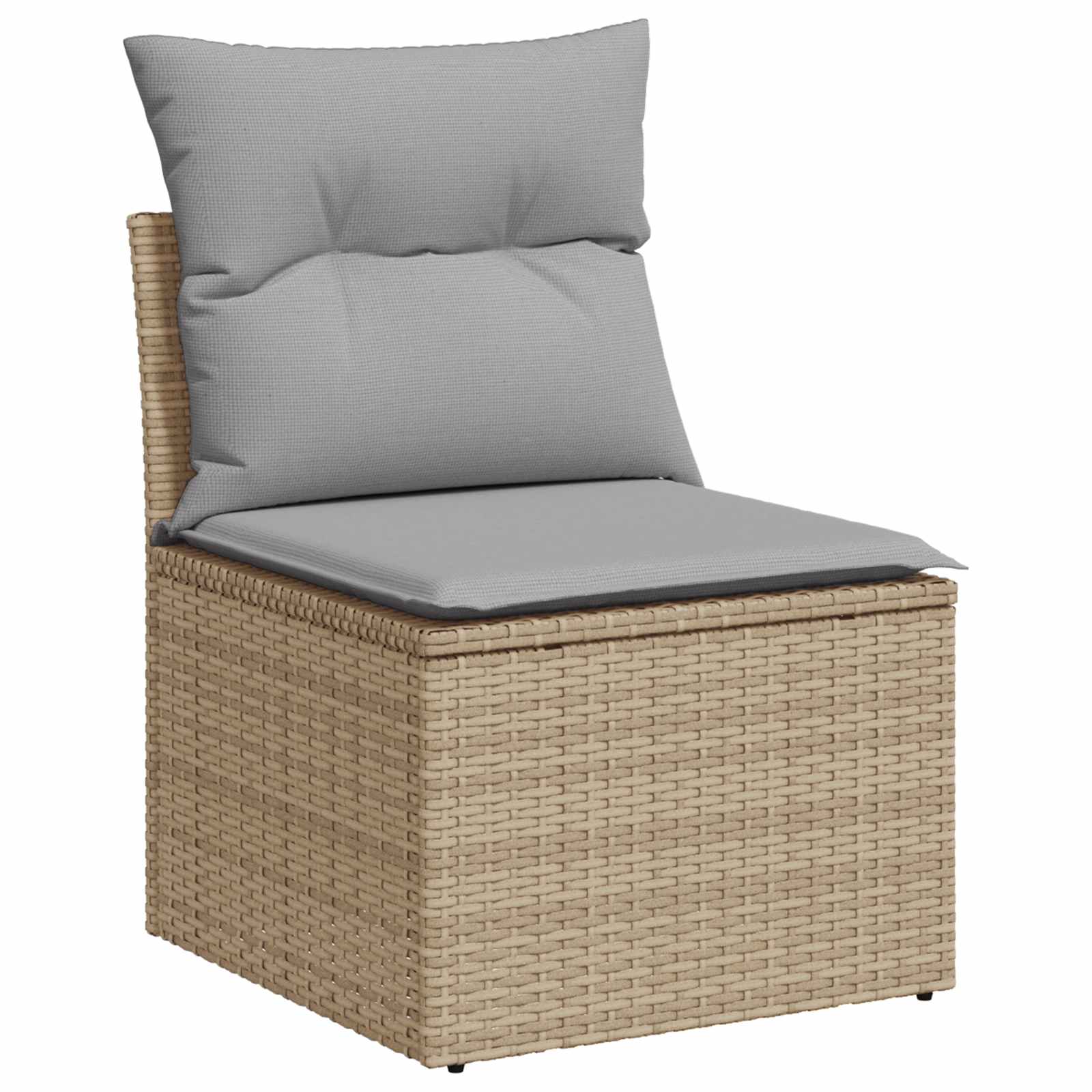 Set sofe 6 kom. Bež i svijetlo siva Poli Rattan i čelik