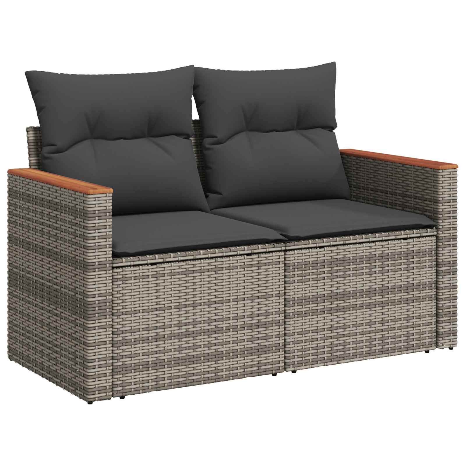 Set sofe 6 kom. Siva i tamno siva Poli Rattan i čelik