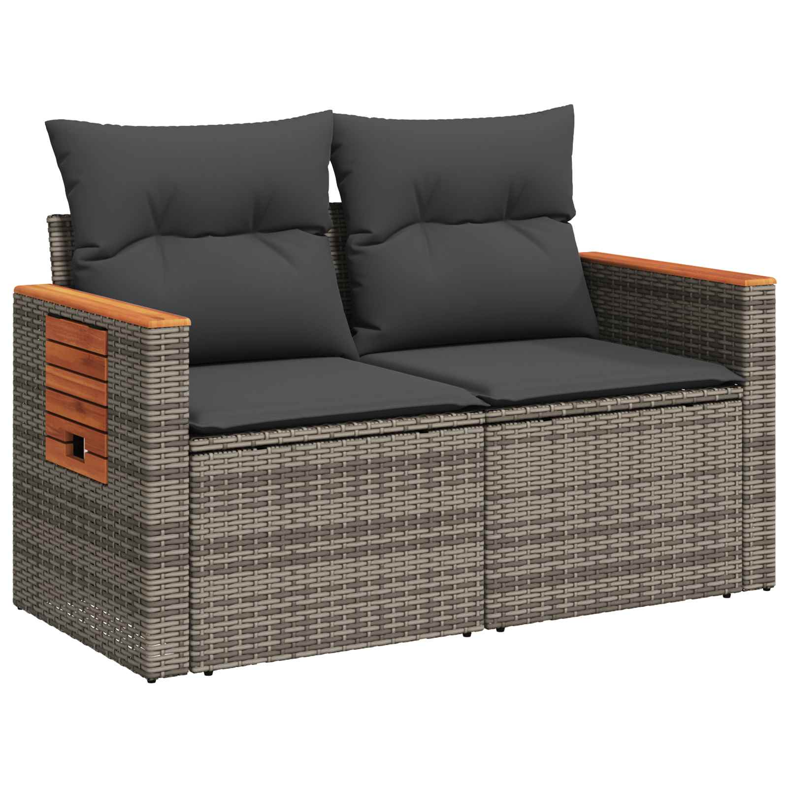 Set sofe 6 kom. Siva i tamno siva Poli Rattan i čelik