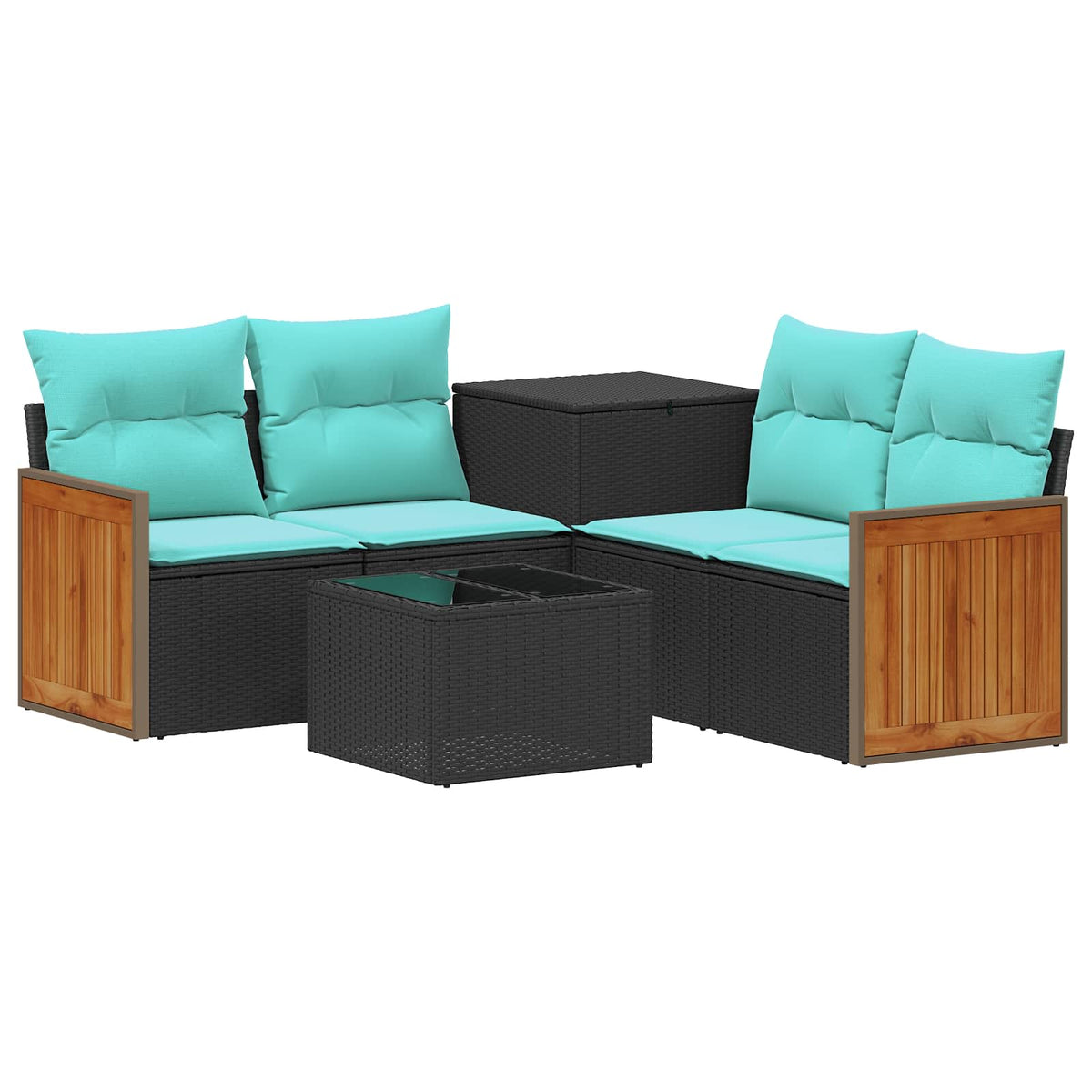 Set sofe 6 kom. Crna i Plava 55 x 55 x 37 cm