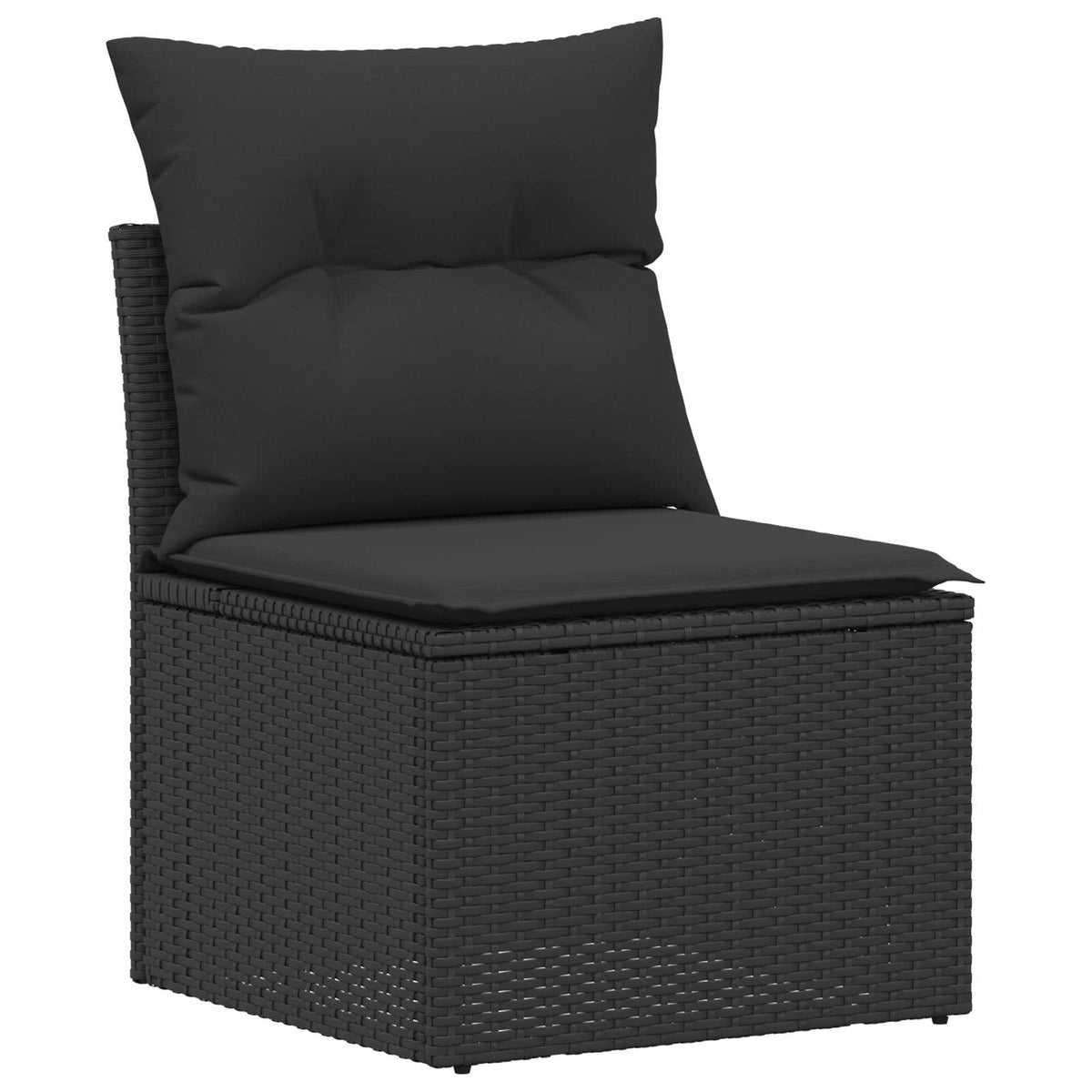Set sofe 5 kom. Crna Poli Rattan i čelik