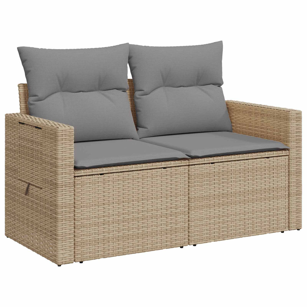 Set sofe 5 kom. Bež i svijetlo siva Poli Rattan i čelik